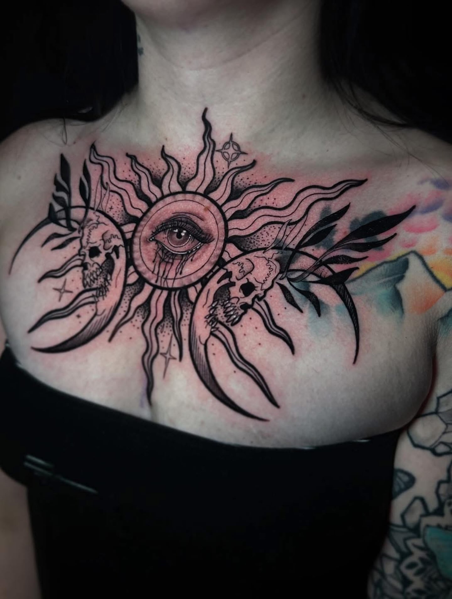 Tattoo by @halz327tattoos — dotwork, dark_realism