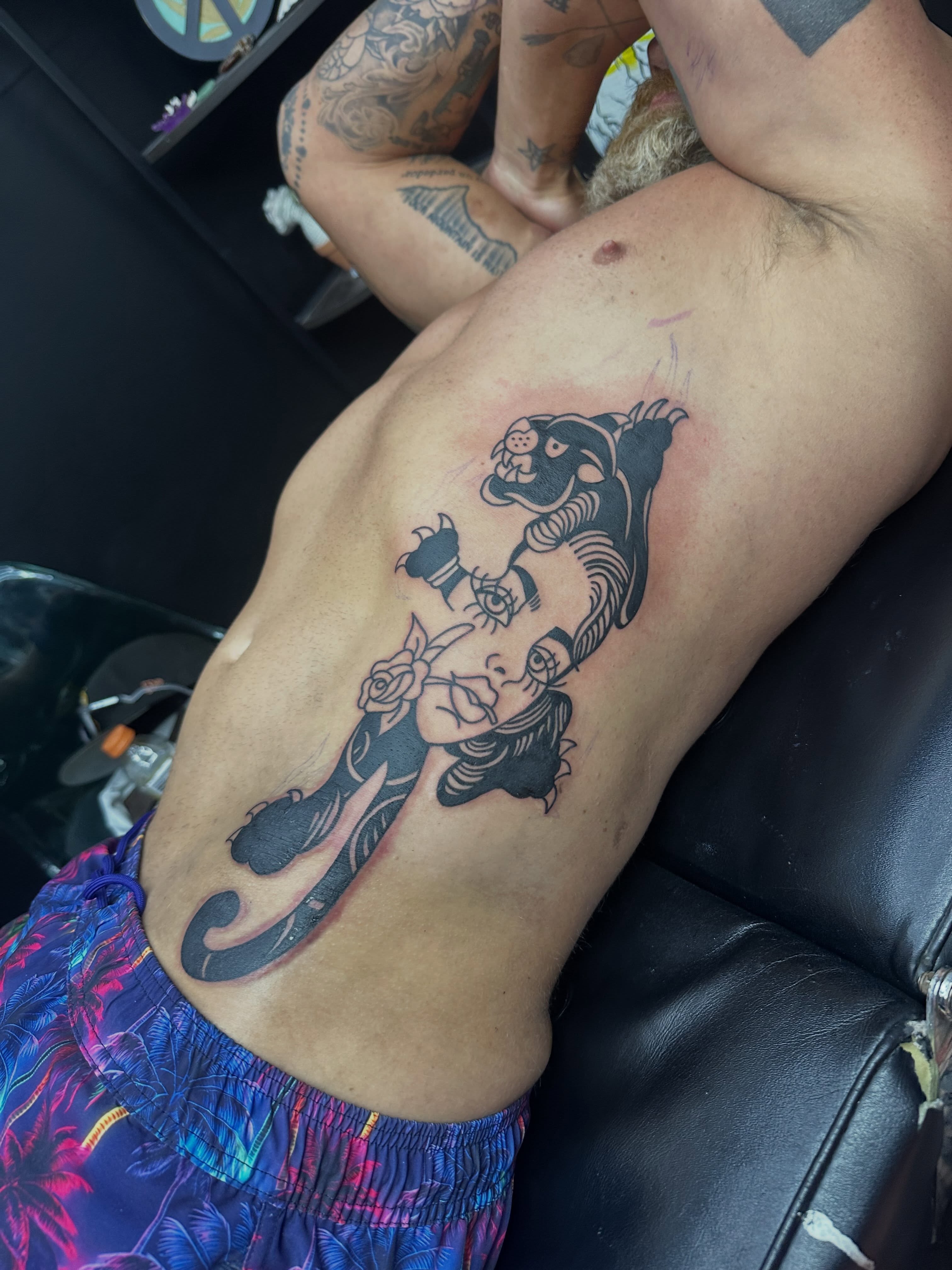 Tattoo by @halz327tattoos — american_traditional, black_and_grey