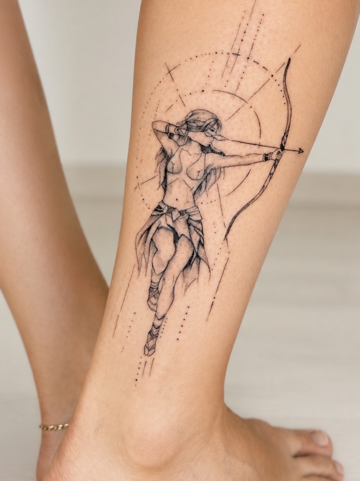 Tattoo by @alona_zamsh_tattoo — dotwork, black_and_grey