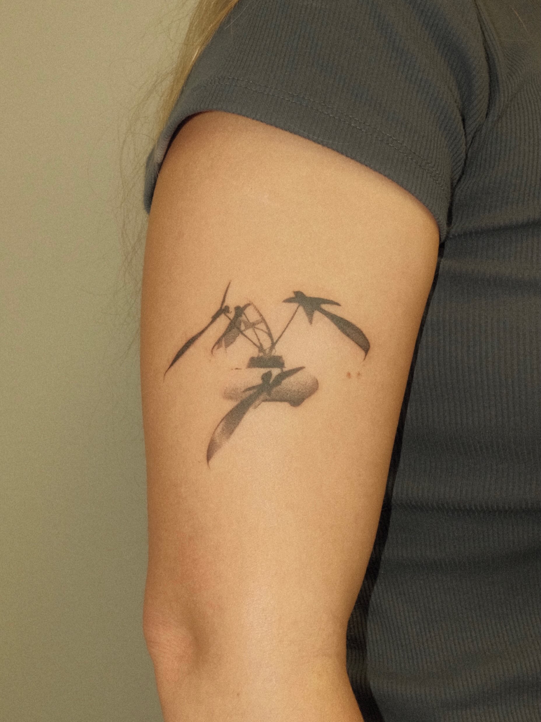 Bamboo black and grey tattoo on the forearm by Thiên Hồ
