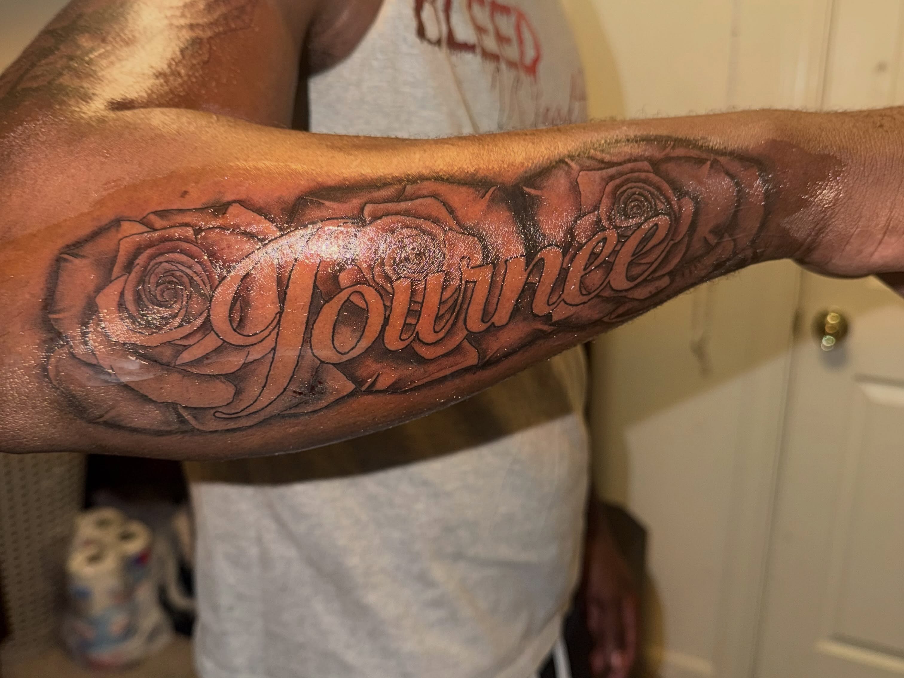 Tattoo by @richmetre_ — black_and_grey