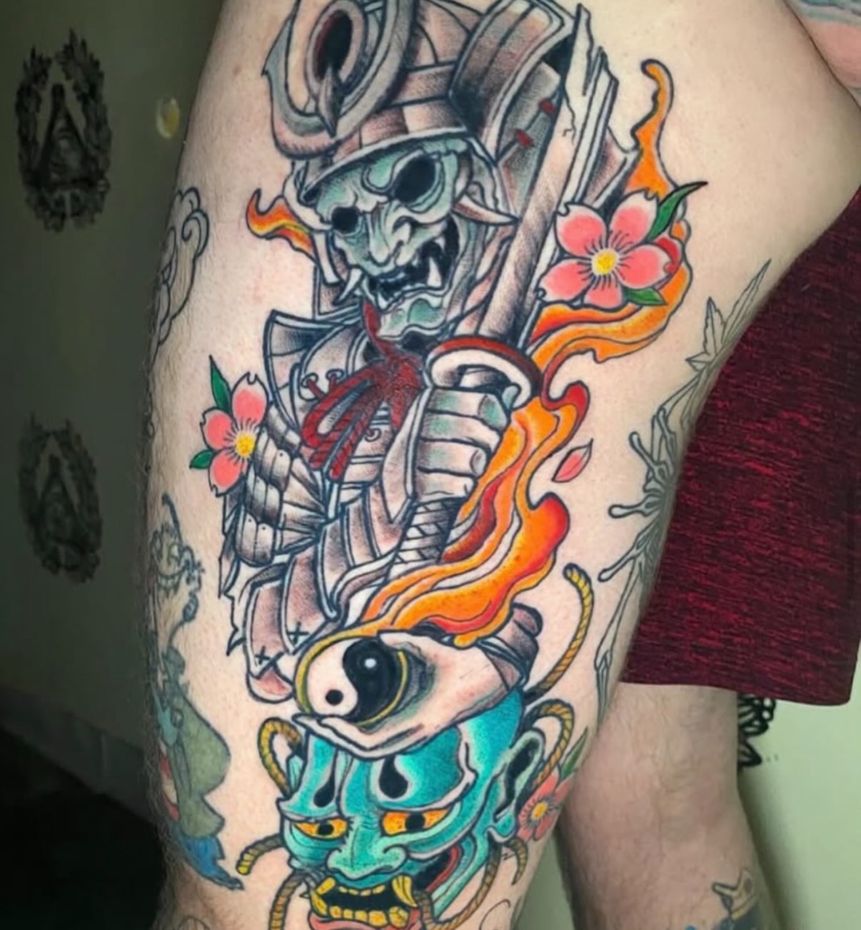 Tattoo by @heifbeantattoos — american_traditional, japanese_irezumi