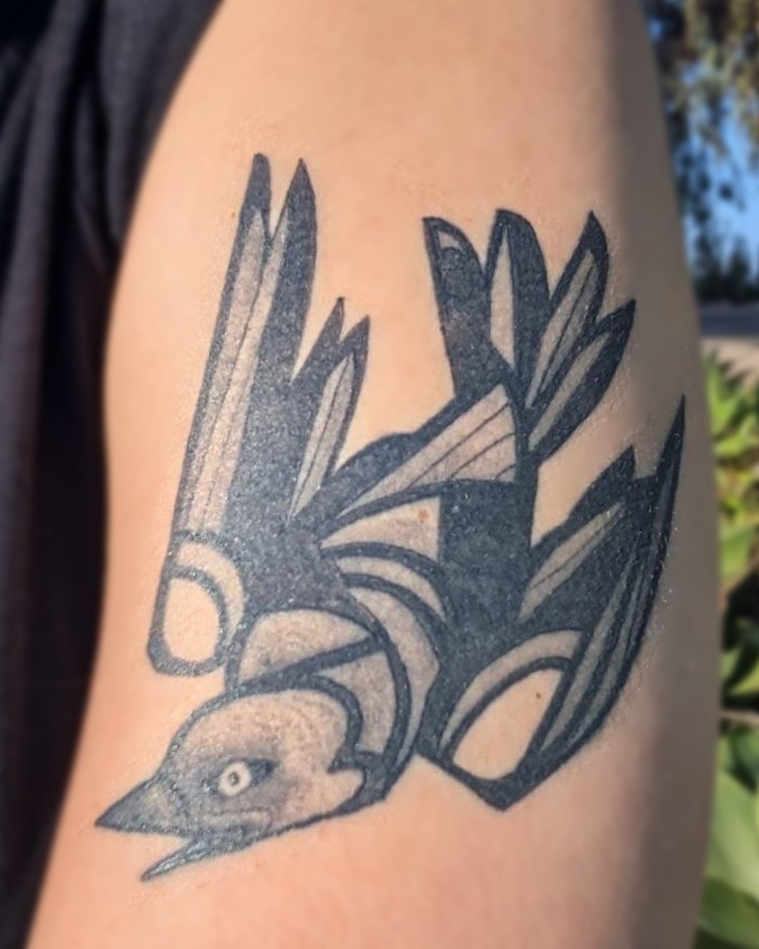 Tattoo by @birdfingers — black_and_grey