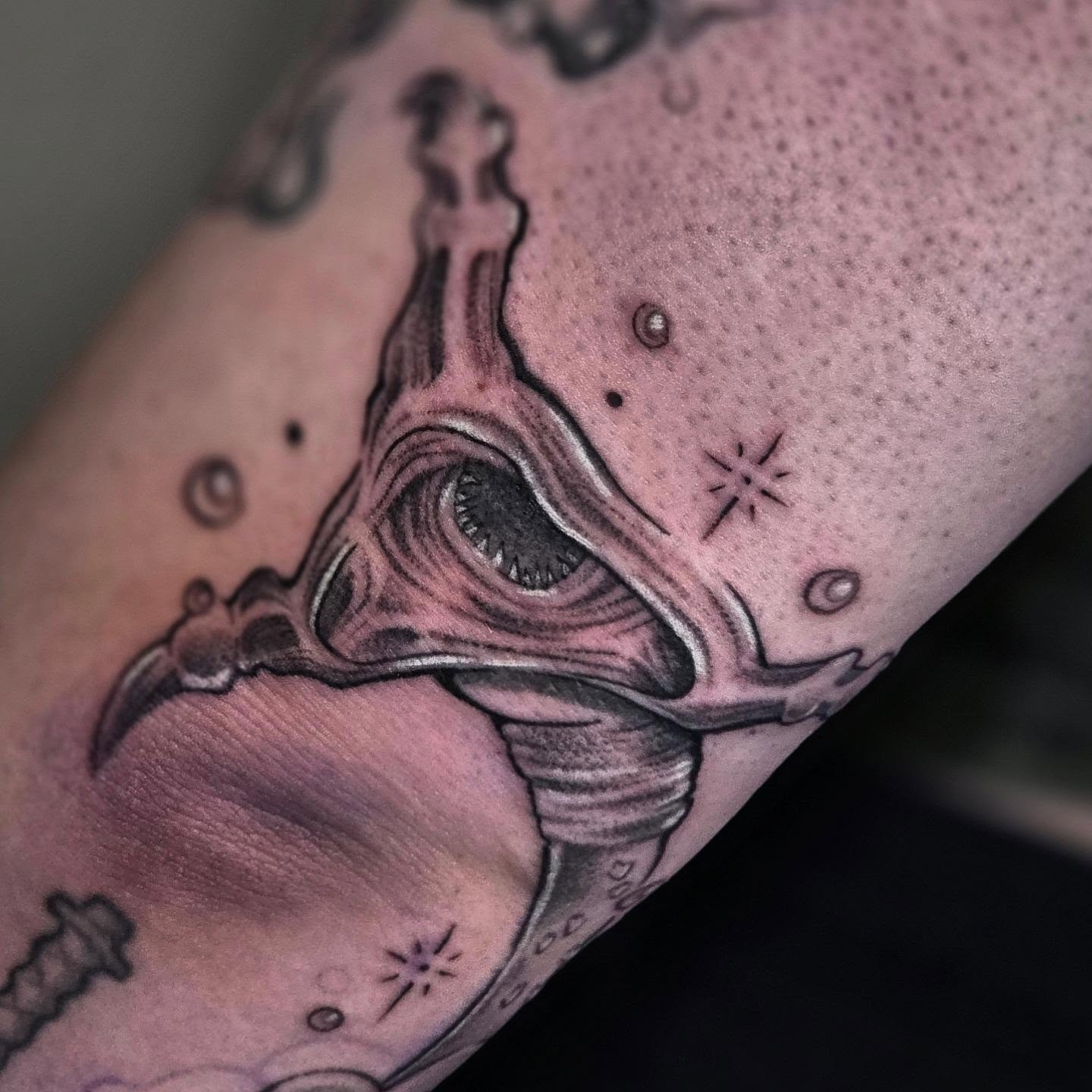 Tattoo by @janinks — dotwork, realism