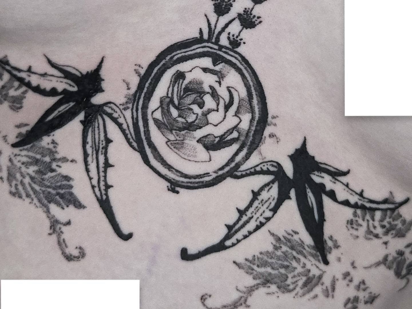 Rose black and grey tattoo on the forearm by ⚙️ 𝔄𝔞𝔯𝔬𝔫 𝔇. ⚙️