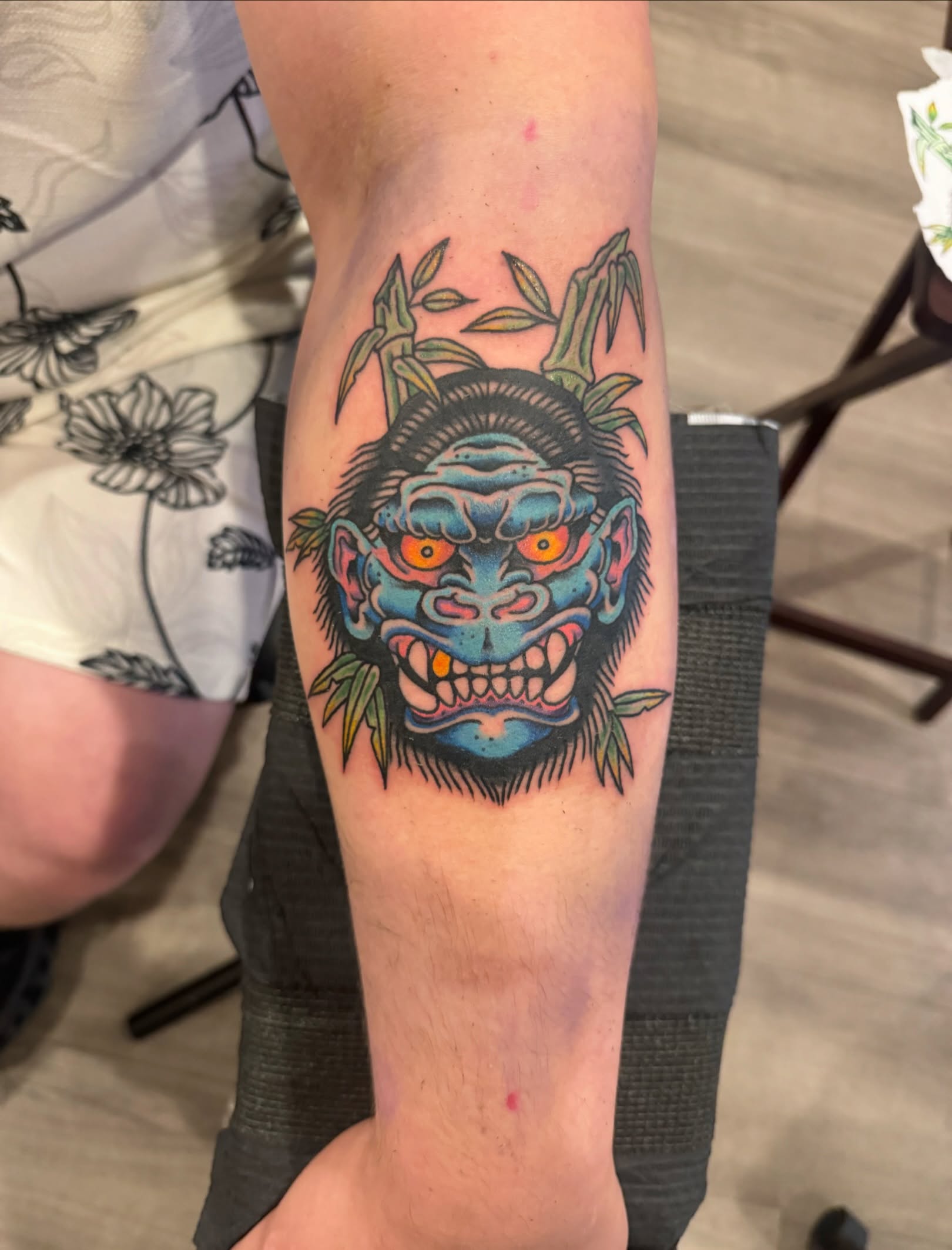 Gorilla head japanese irezumi tattoo on the forearm by Minneapolis