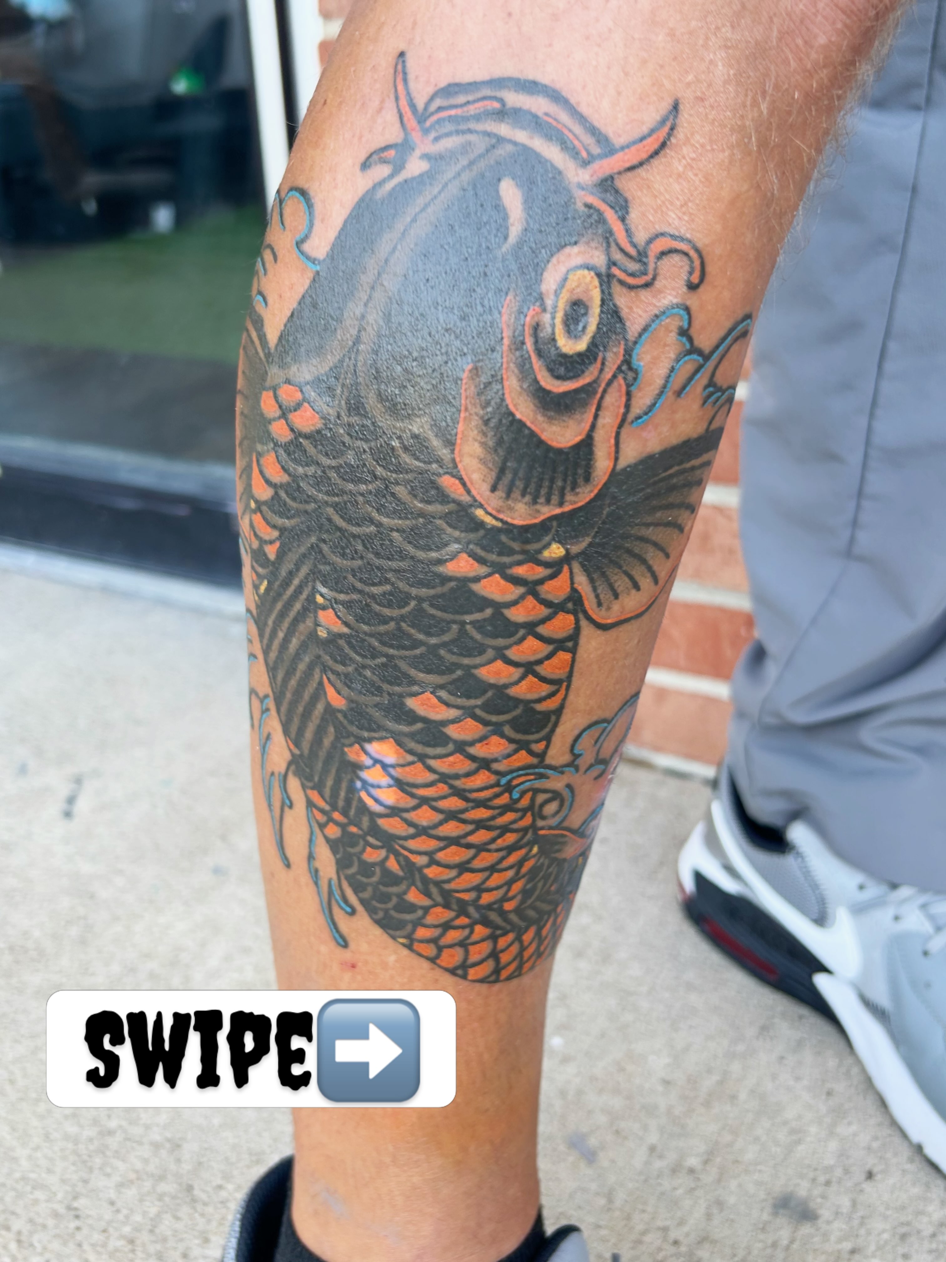 Koi fish japanese irezumi tattoo on the forearm by Zach Andrews