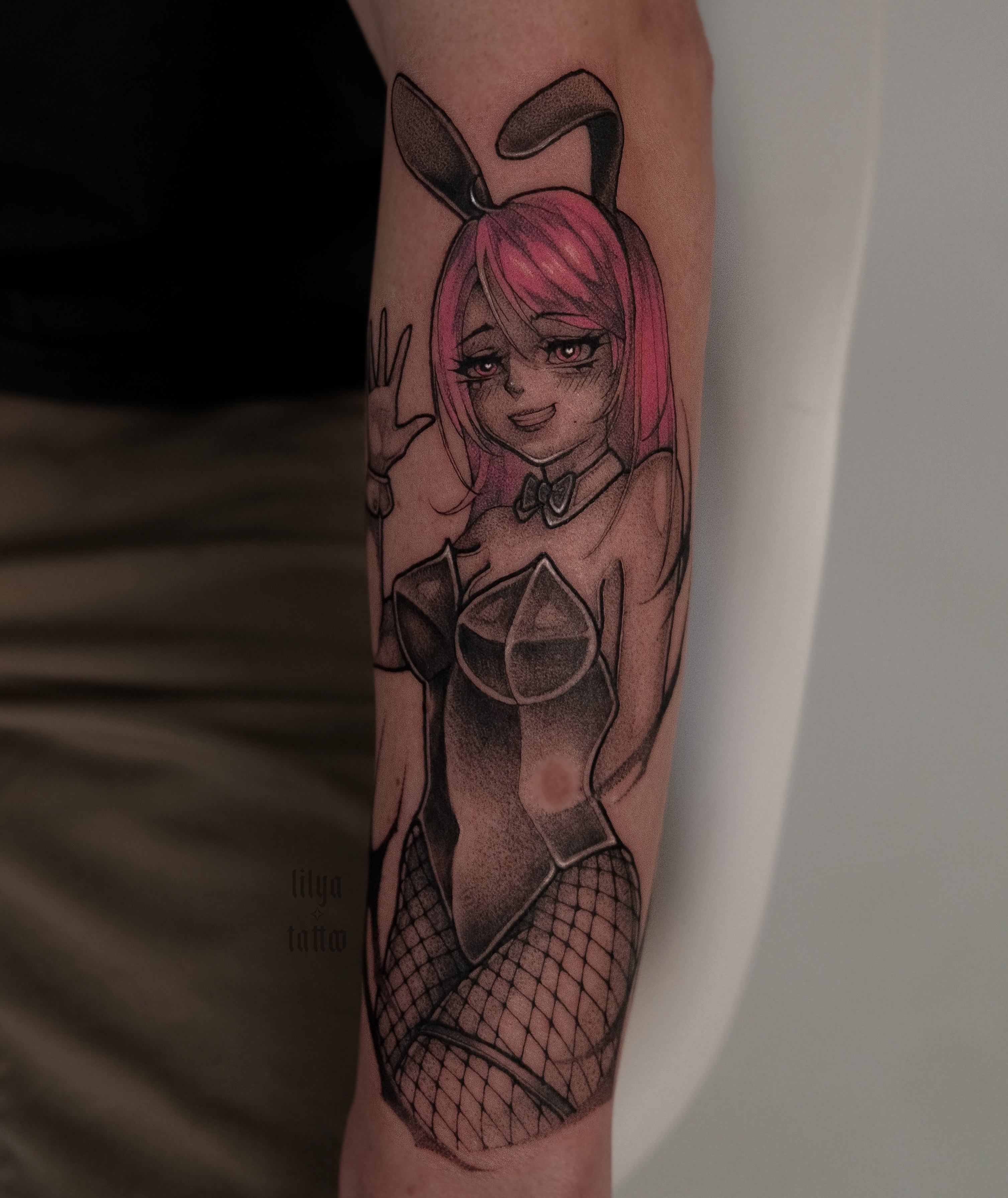 Anime character anime tattoo on the forearm by ✧ ʟɪʟʏᴀ