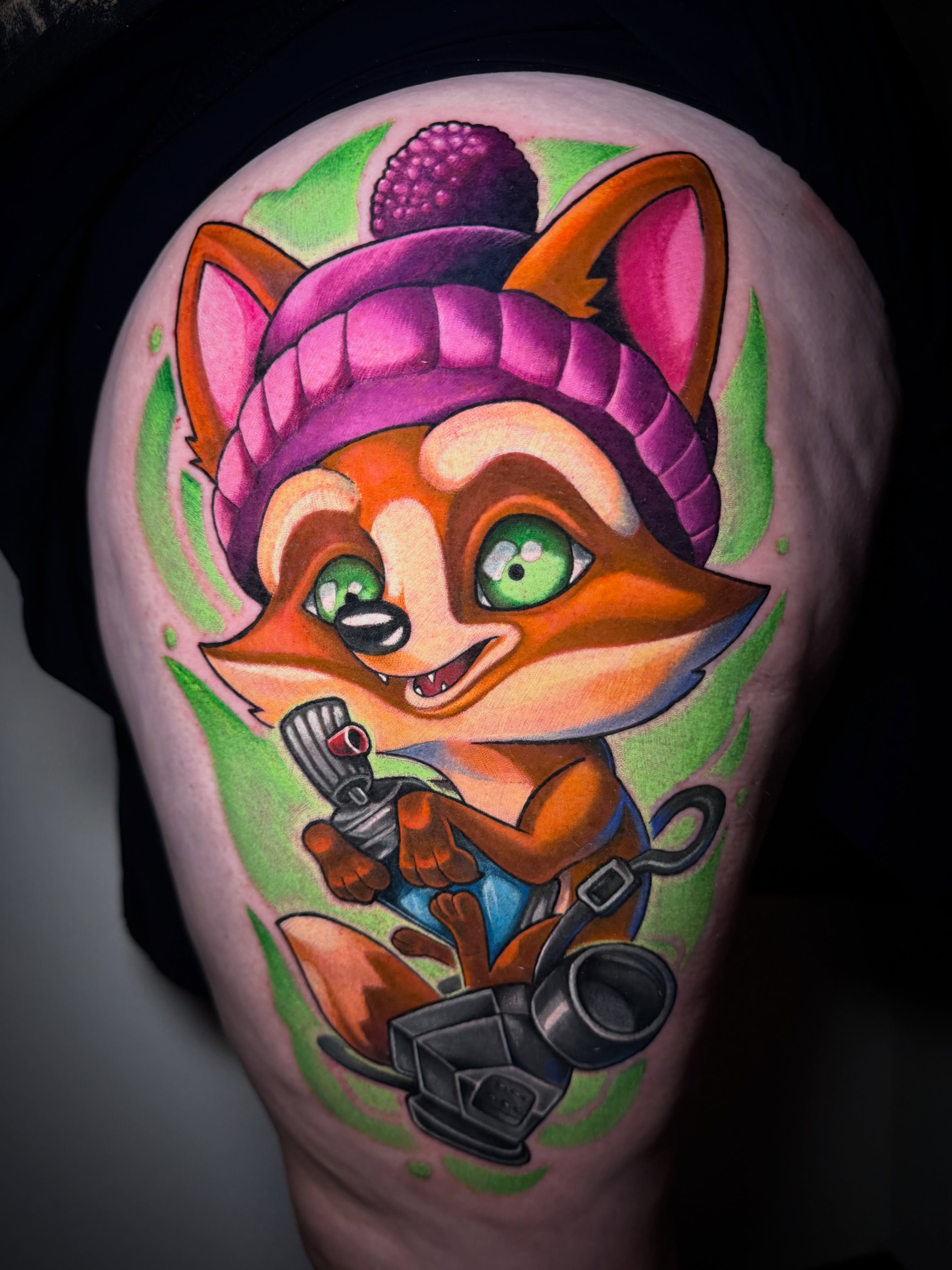Tattoo by @tylerjewetttattoos — new_school, illustrative