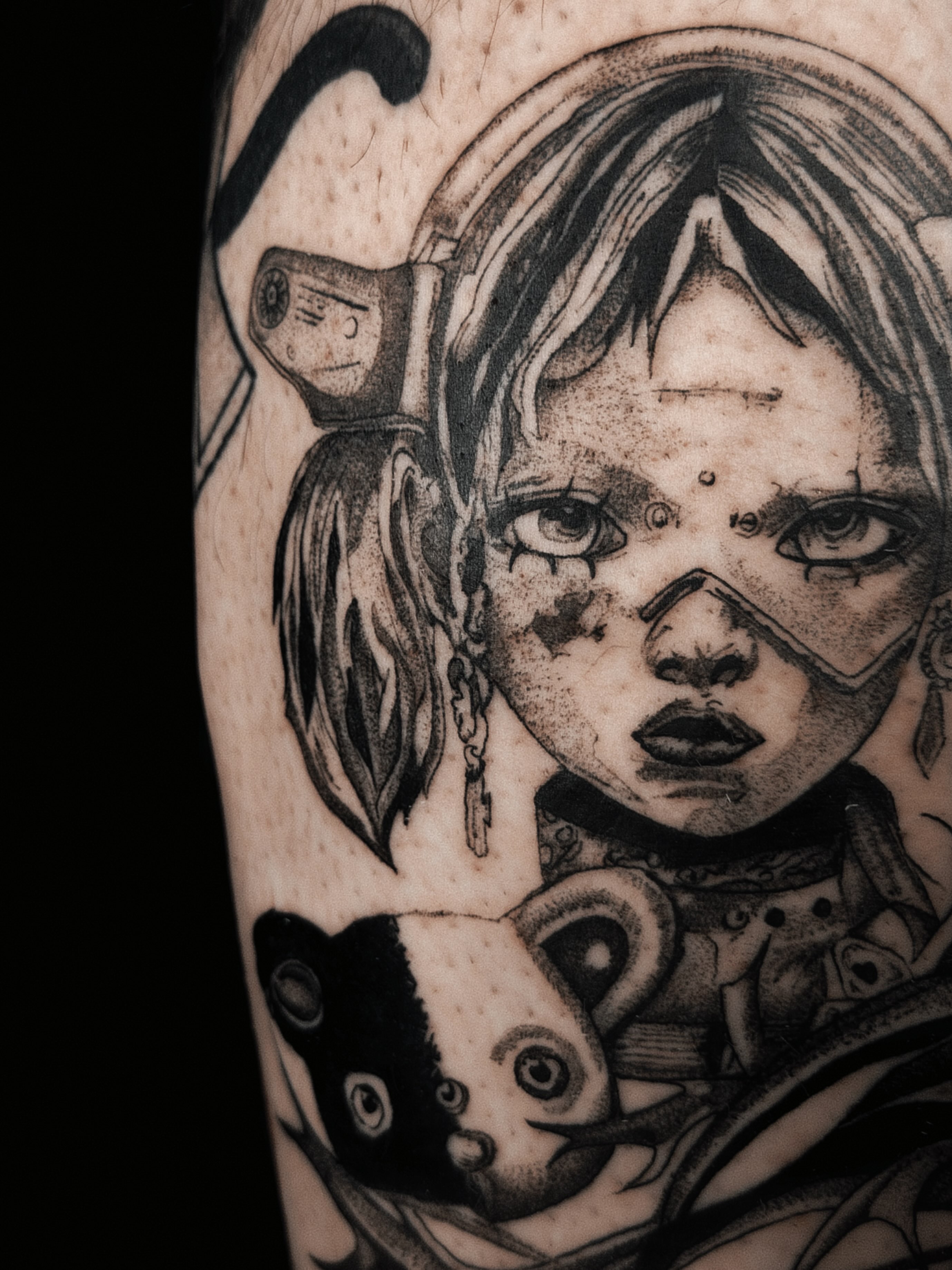 Tattoo by @antivist_tattoo — dotwork, realism