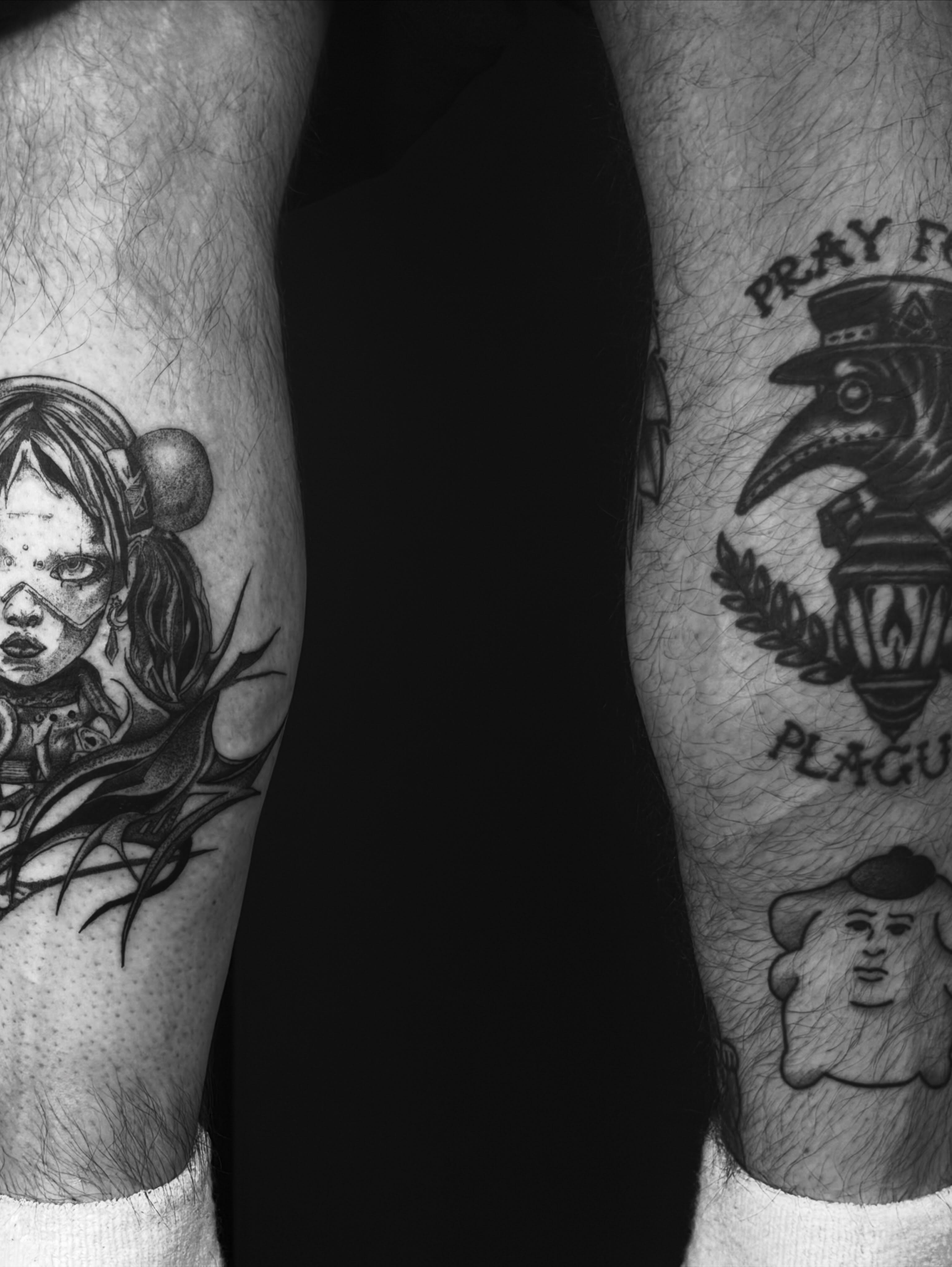 Tattoo by @antivist_tattoo — black_and_grey, anime