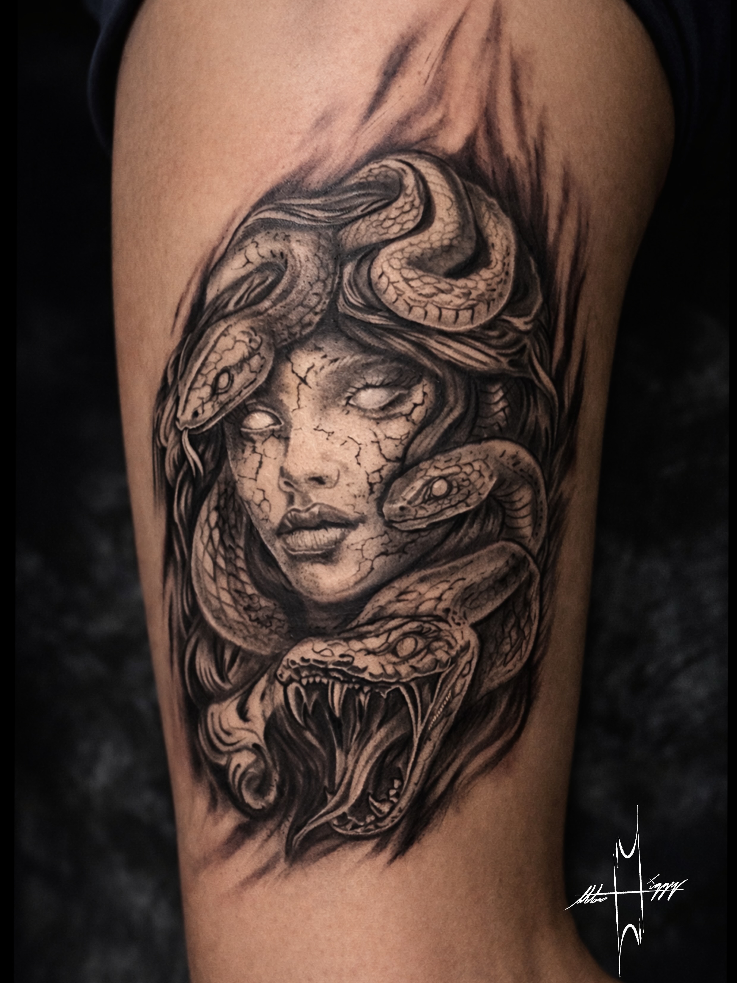 Tattoo by @themiggymaggz — black_and_grey, realism