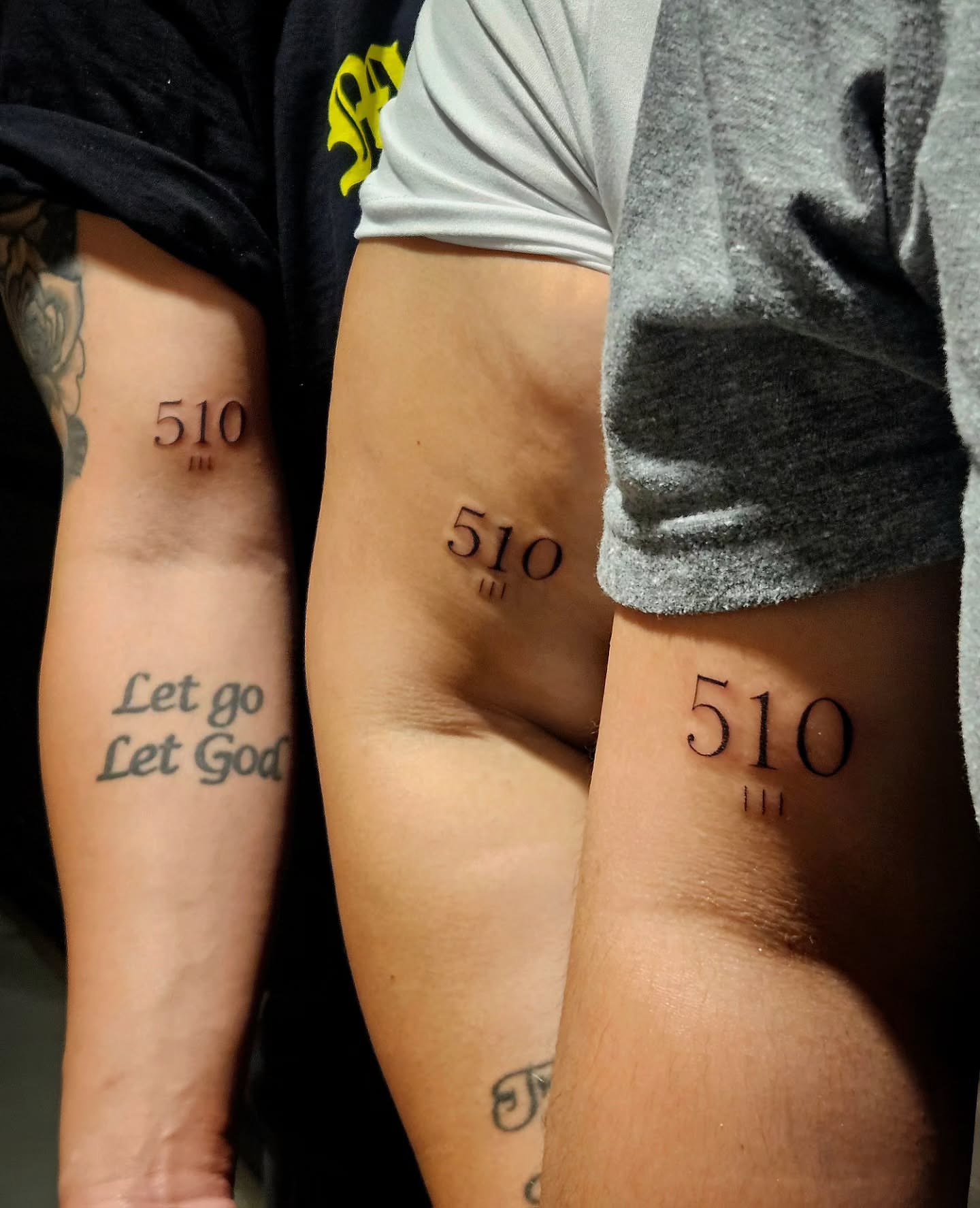 510 black and grey tattoo on the forearm by Lina ๐ป