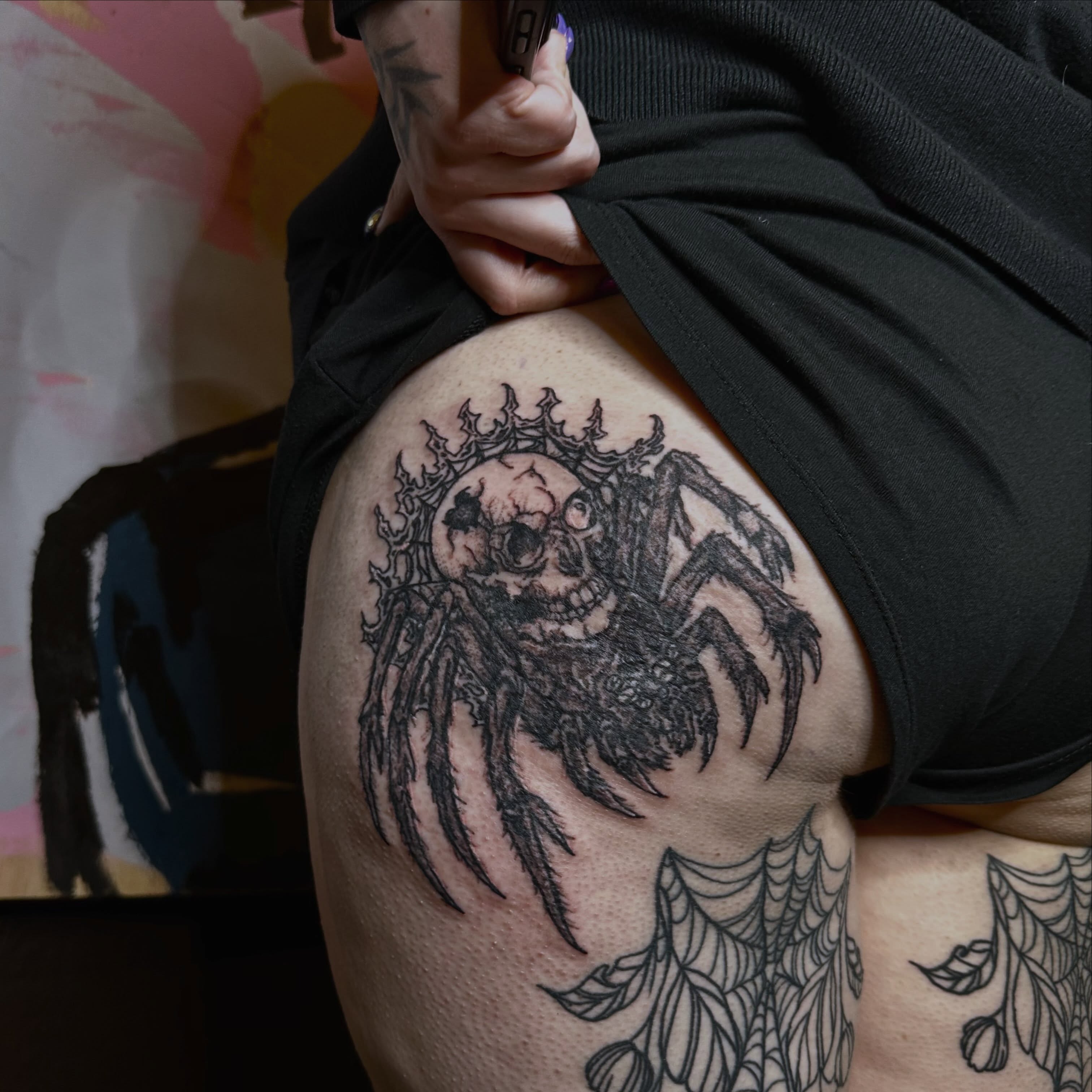 Tattoo by @wizardspire — black_and_grey, dark_realism