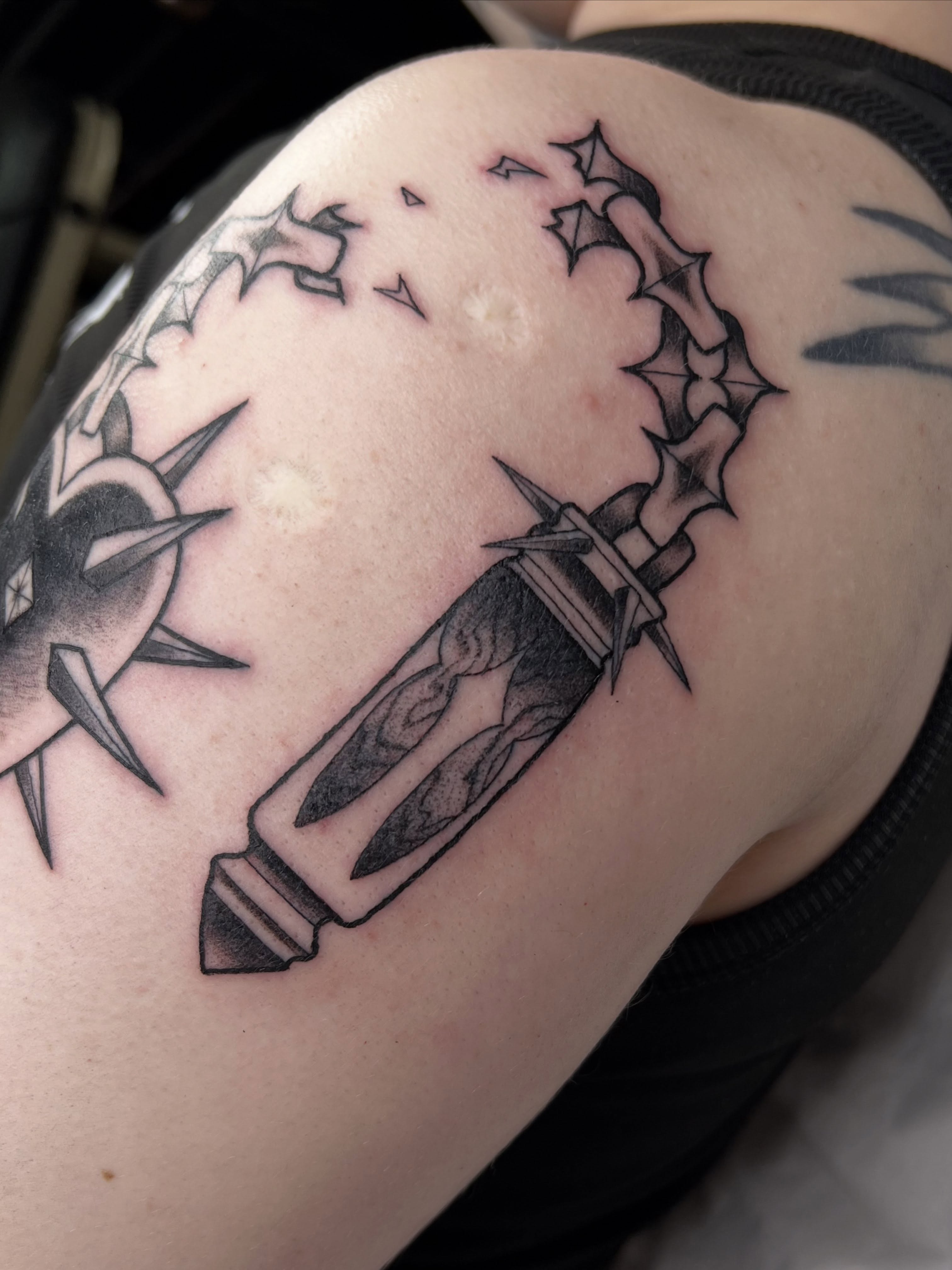 Tattoo by @courtneylloydtattoos — black_and_grey