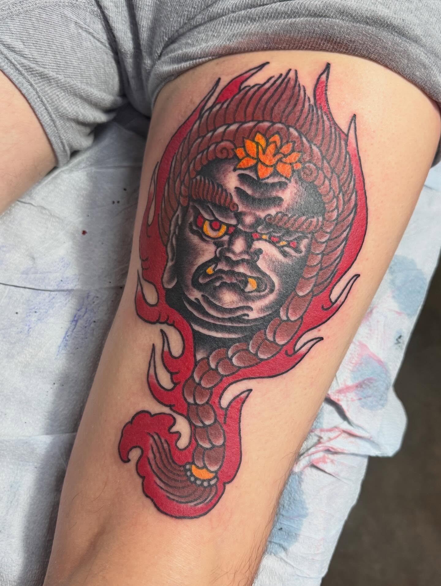 Tattoo by @joshftwtattoo — american_traditional, japanese_irezumi