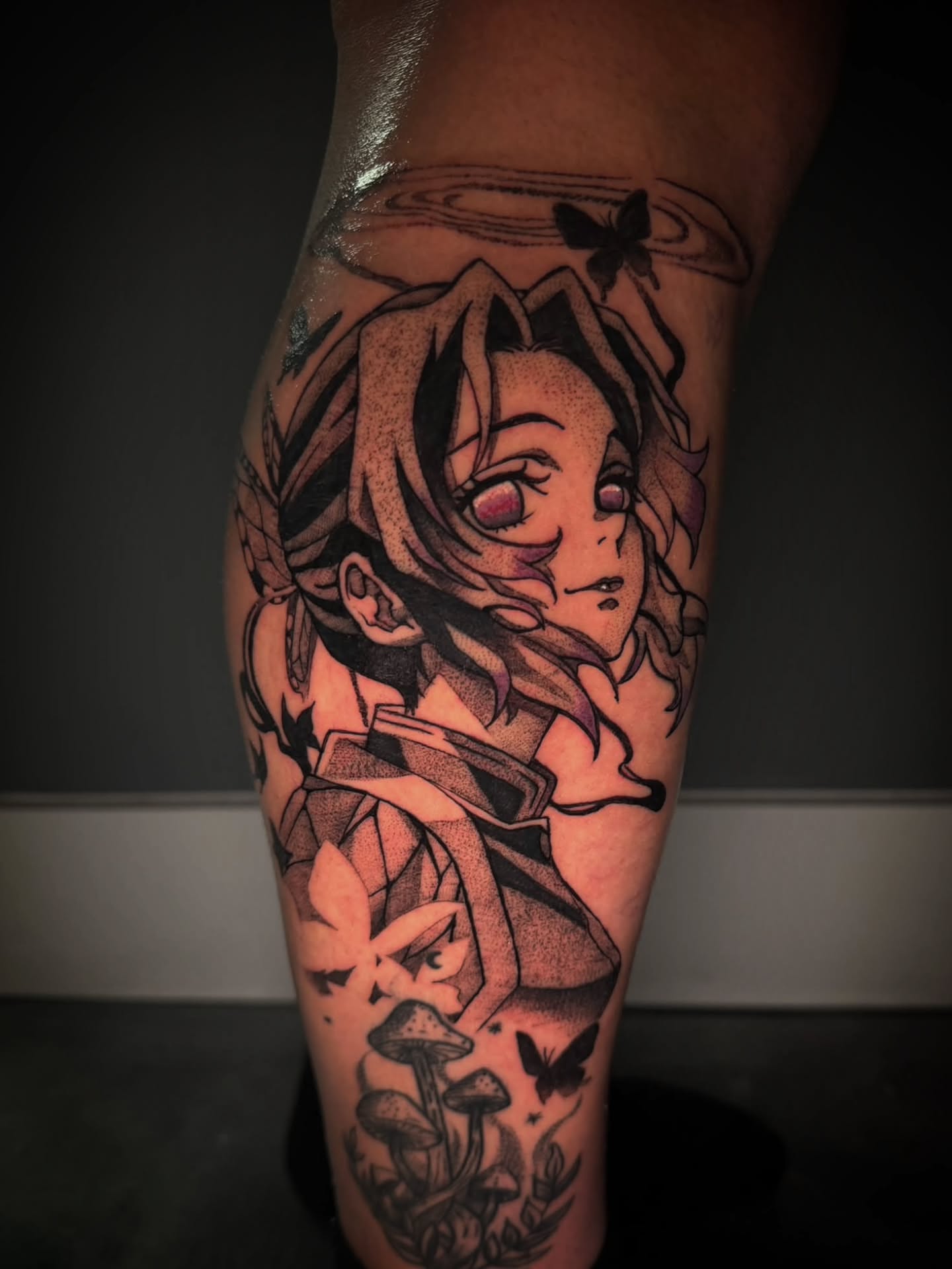Anime girl anime tattoo on the forearm by 𝕸 𝖆 𝖓 𝖔 𝖑 𝖔
