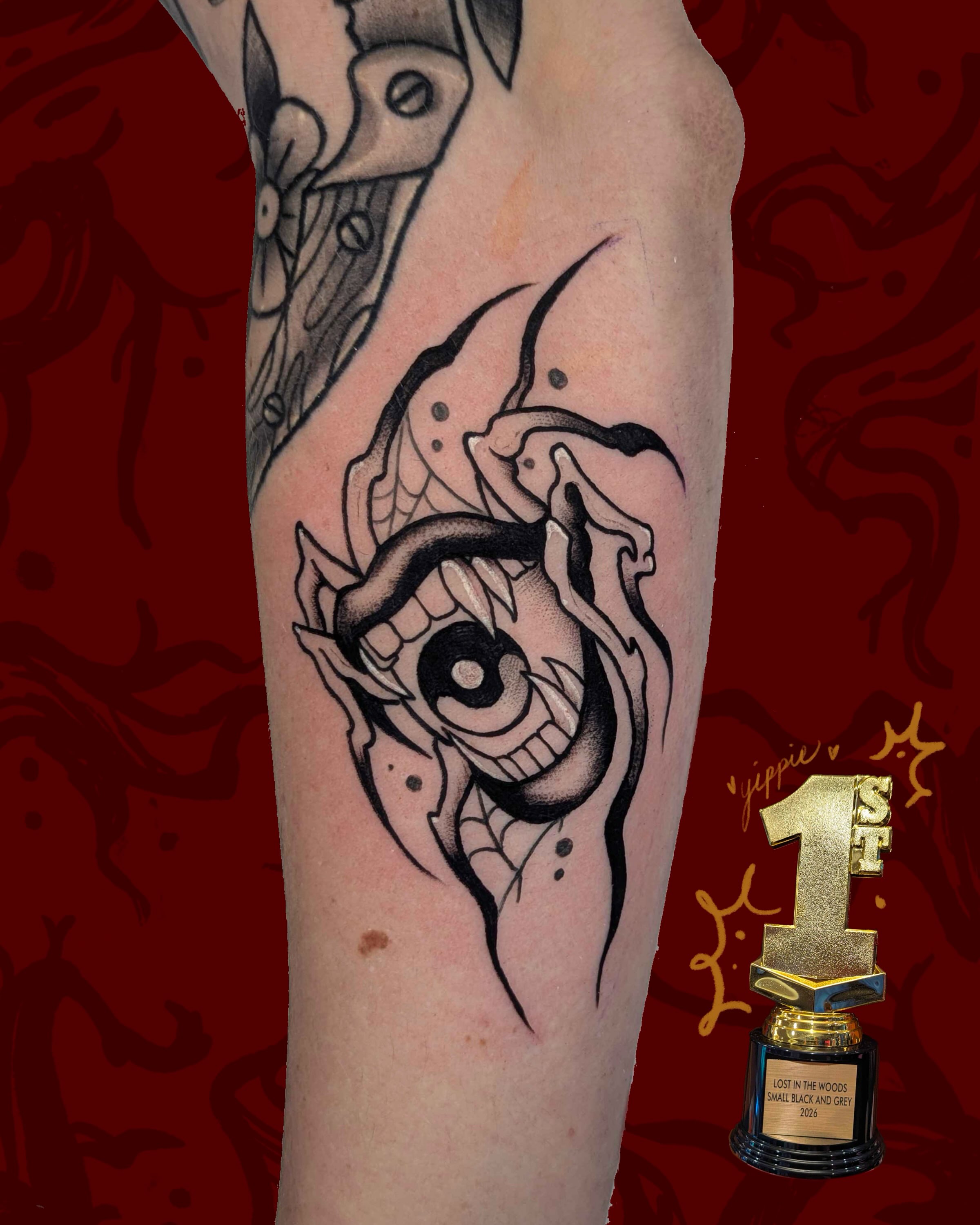 Tattoo by @folkfigment — black_and_grey