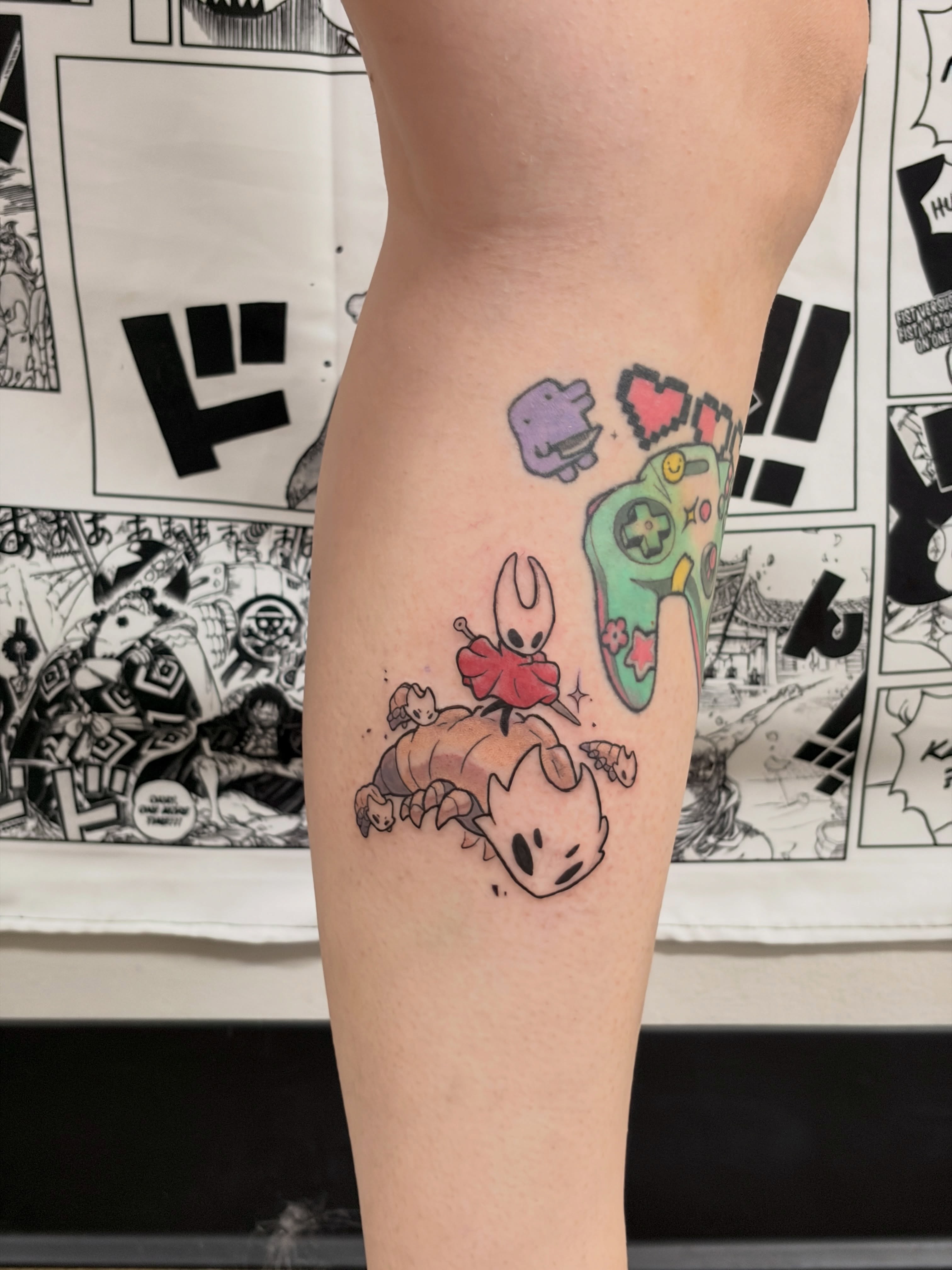 Video game character dotwork tattoo on the forearm by Chris, Cleveland, Ohio