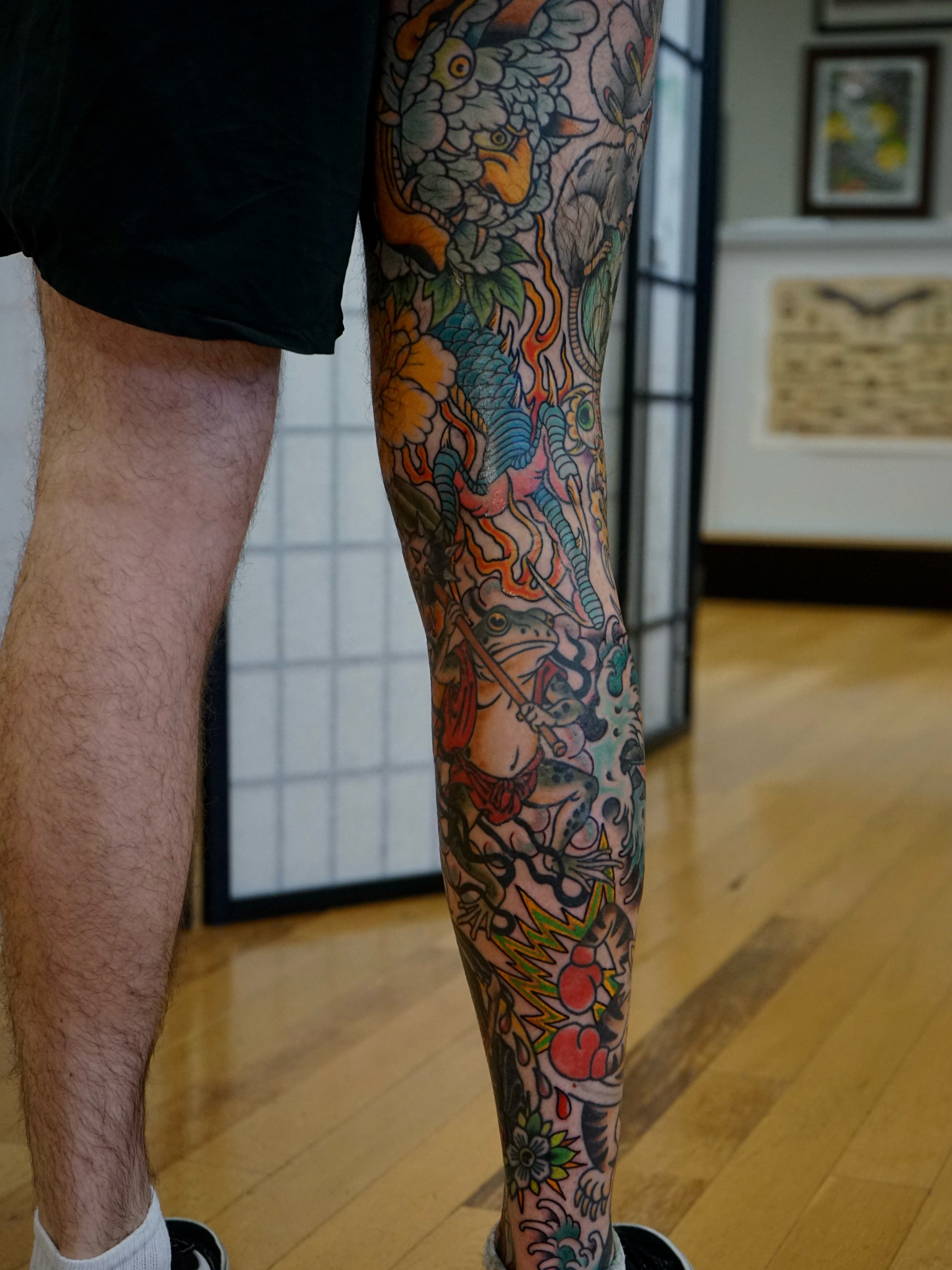 Tattoo by @tylerharringtontattoos — american_traditional, japanese_irezumi