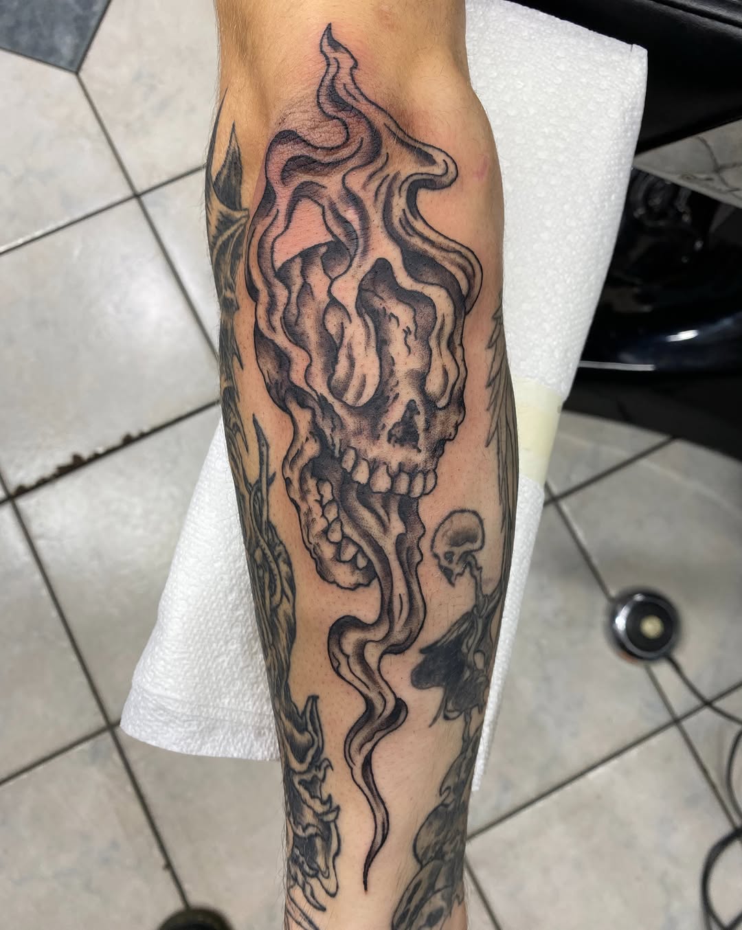 Tattoo by @sc0ttstattoos — black_and_grey