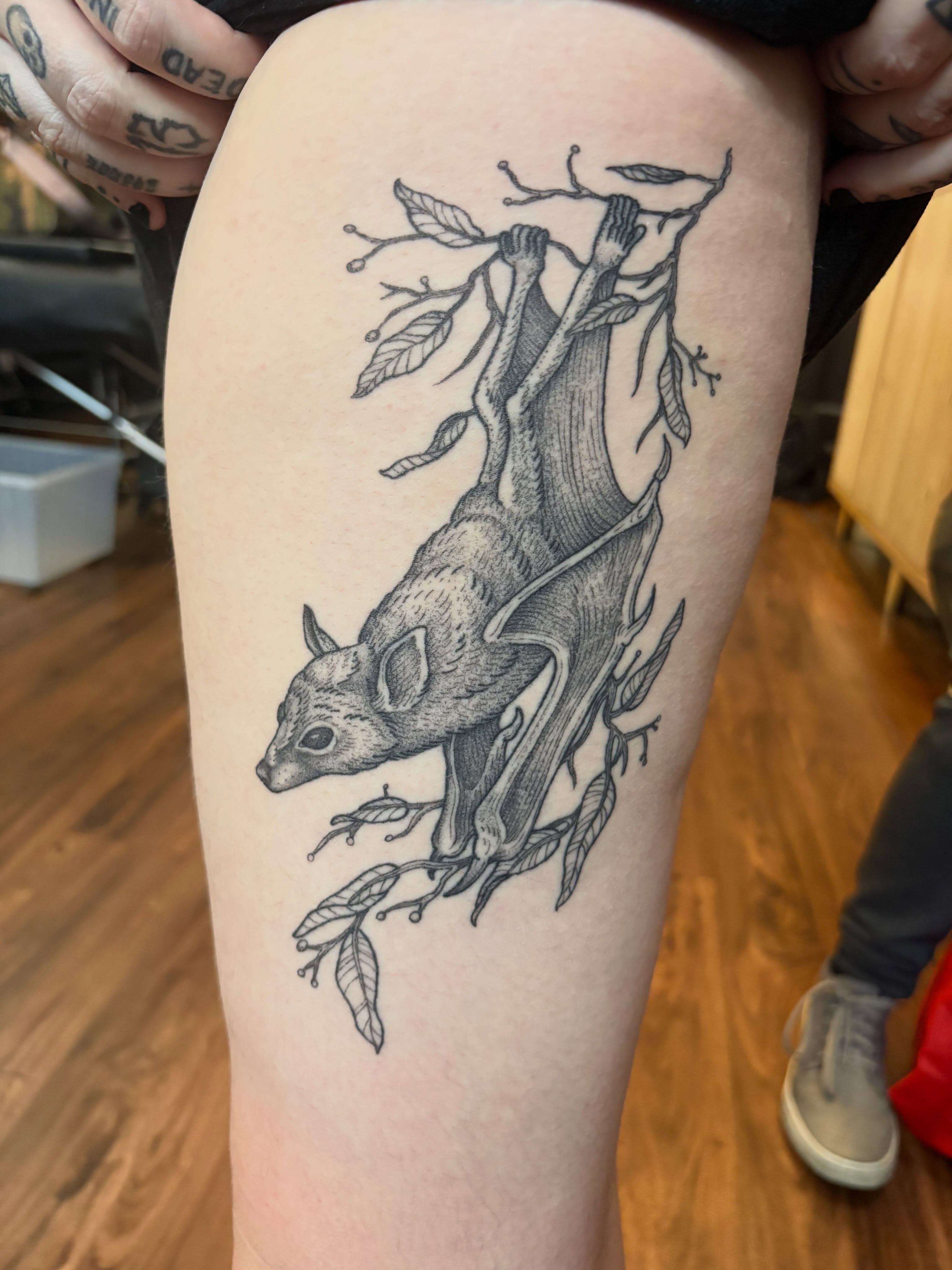 Tattoo by @softcorehorror — black_and_grey