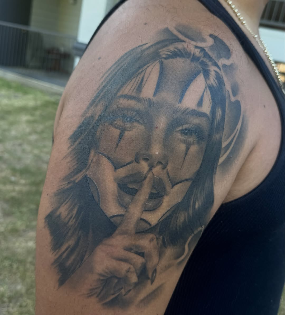Tattoo by @tattoosxjoseph โ realism, black_and_grey