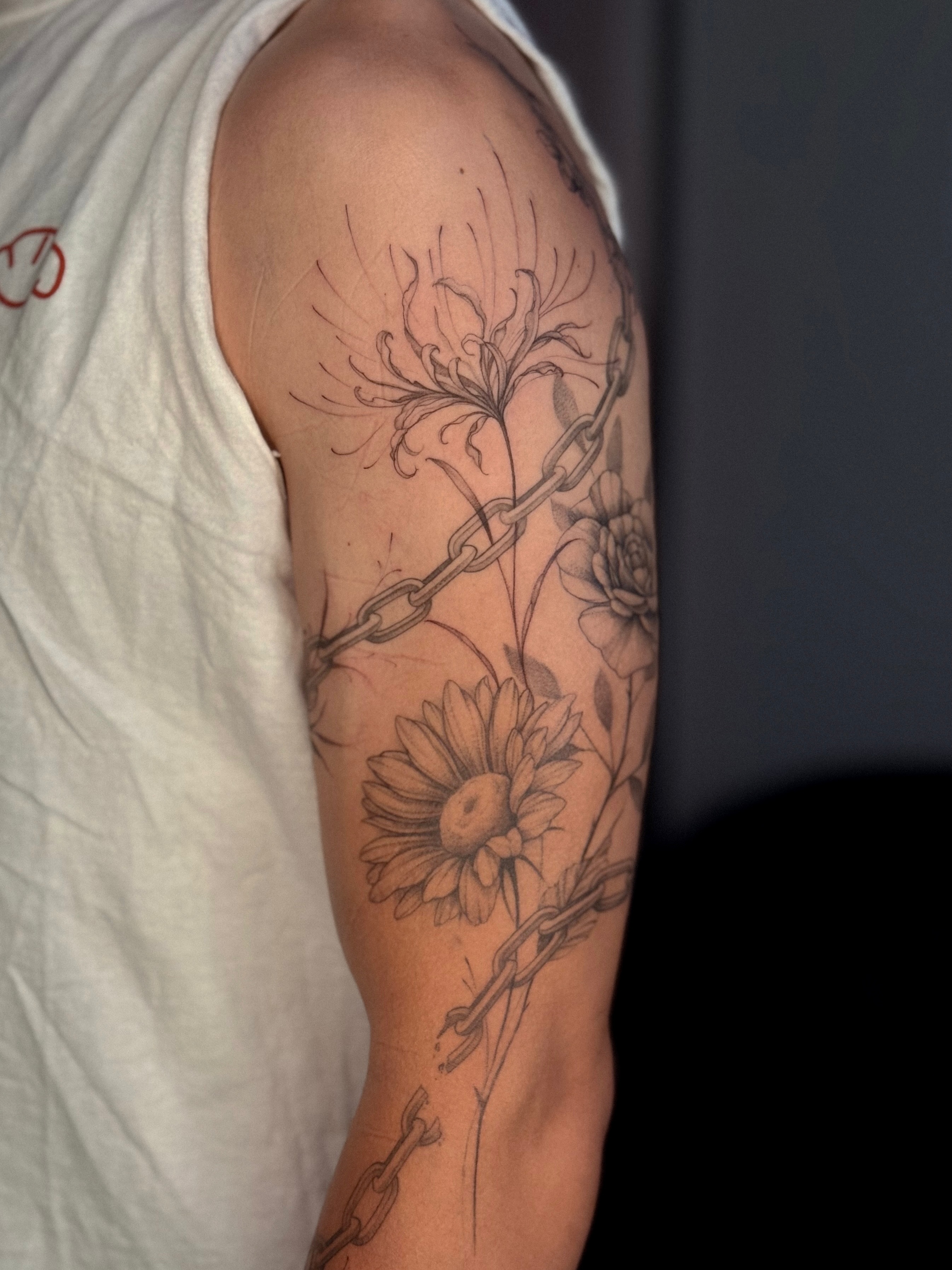 Tattoo by @yourdarkstory — black_and_grey