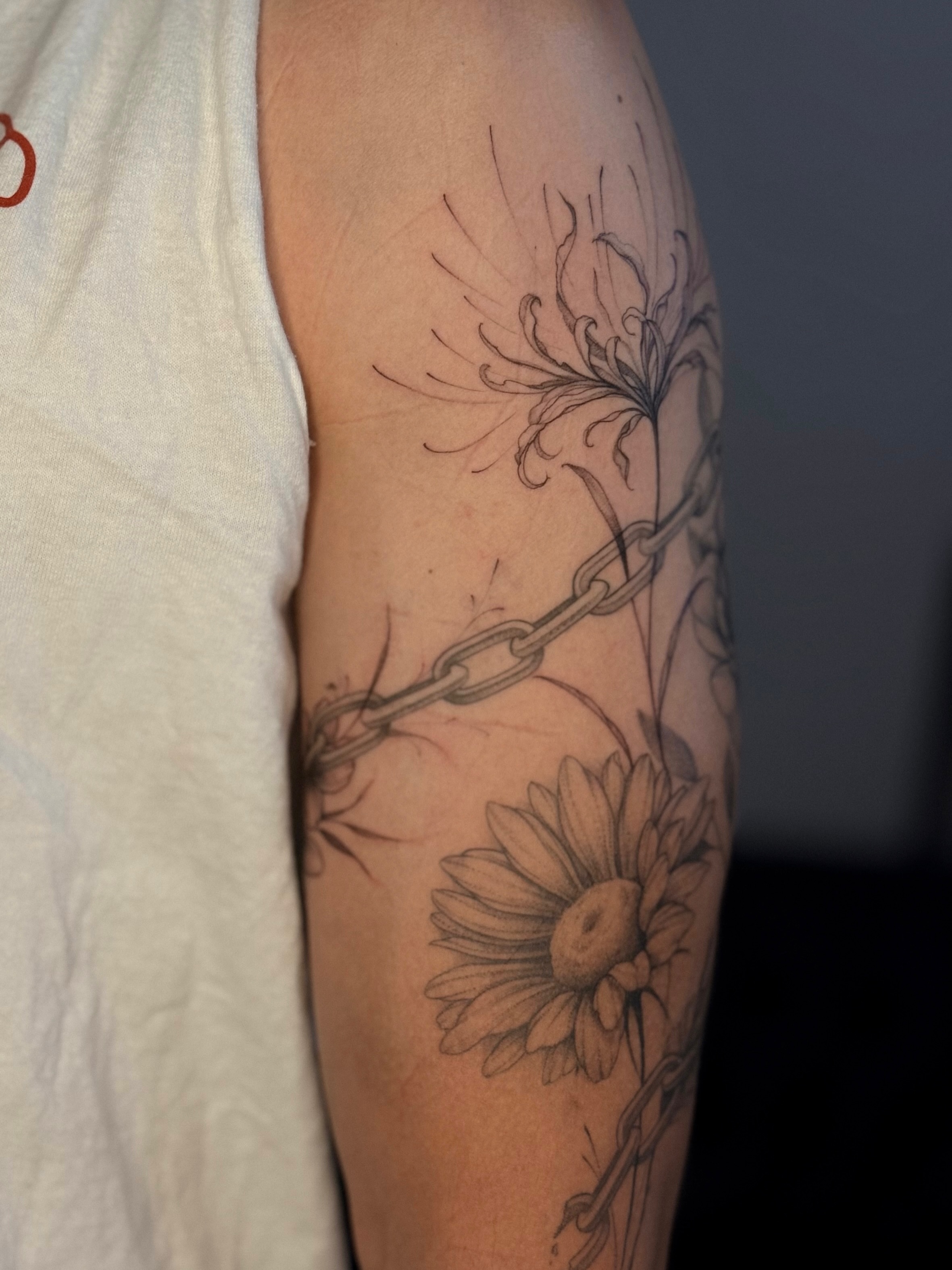 Tattoo by @yourdarkstory — black_and_grey
