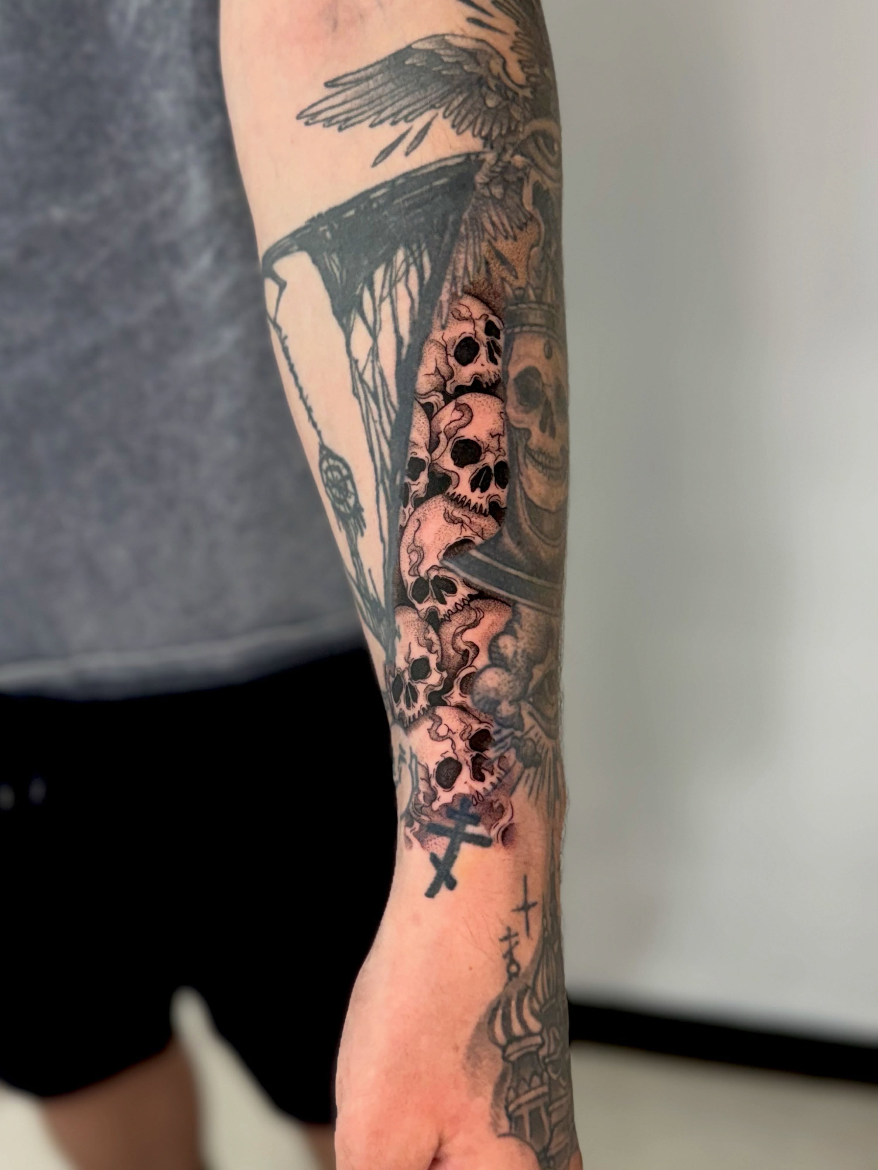 Tattoo by @adrixtatt — black_and_grey, realism