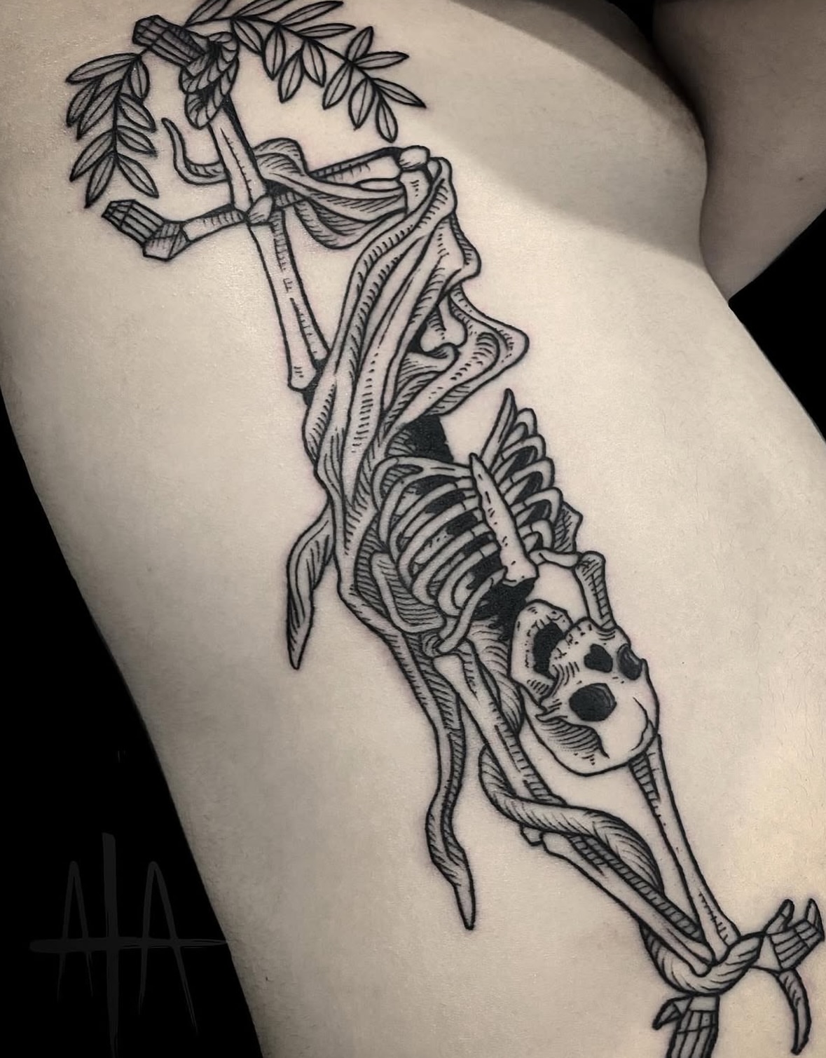 Tattoo by @aaronaddamstattoo — black_and_grey