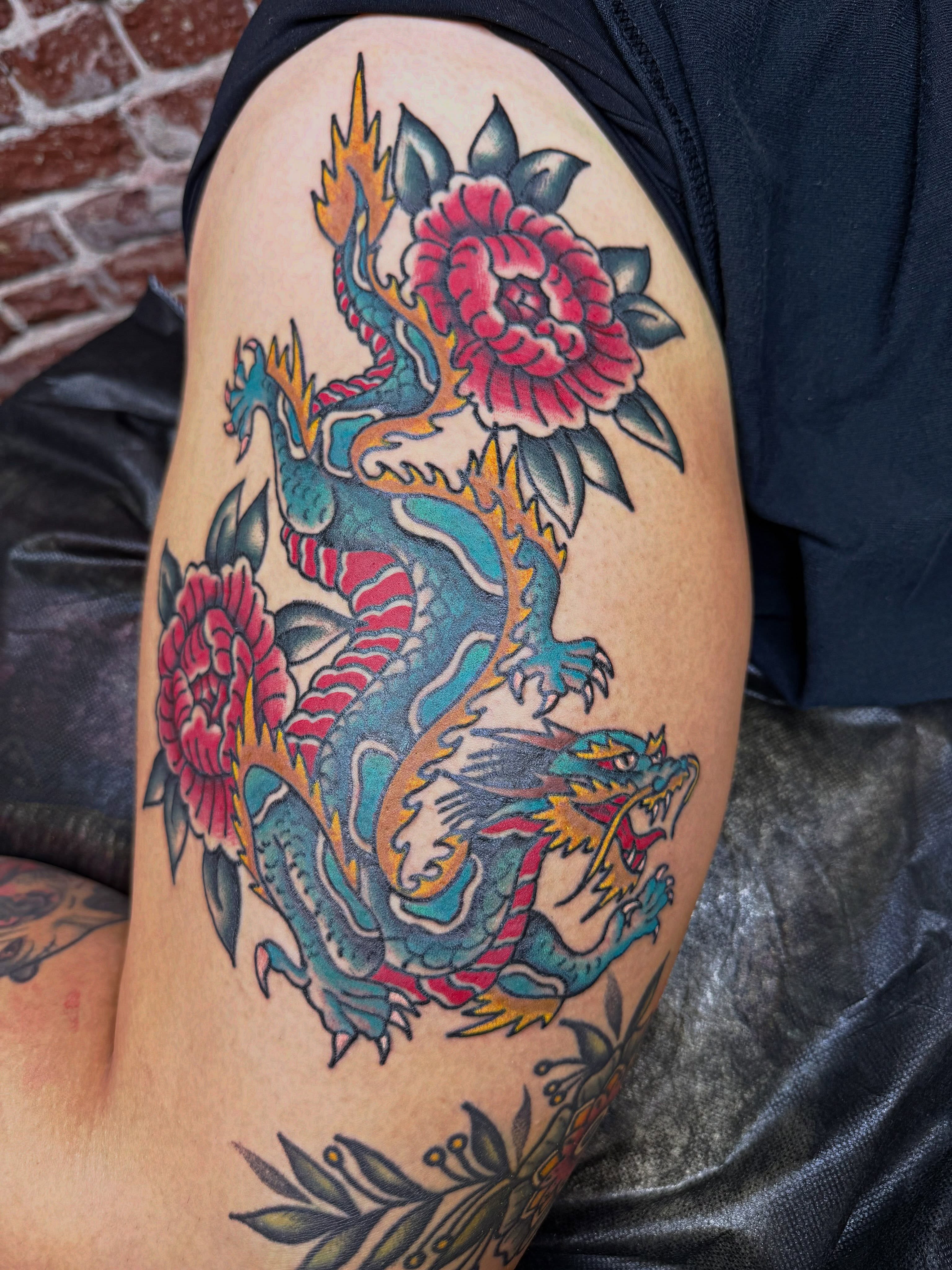 Tattoo by @ohtanyagee — american_traditional, japanese_irezumi