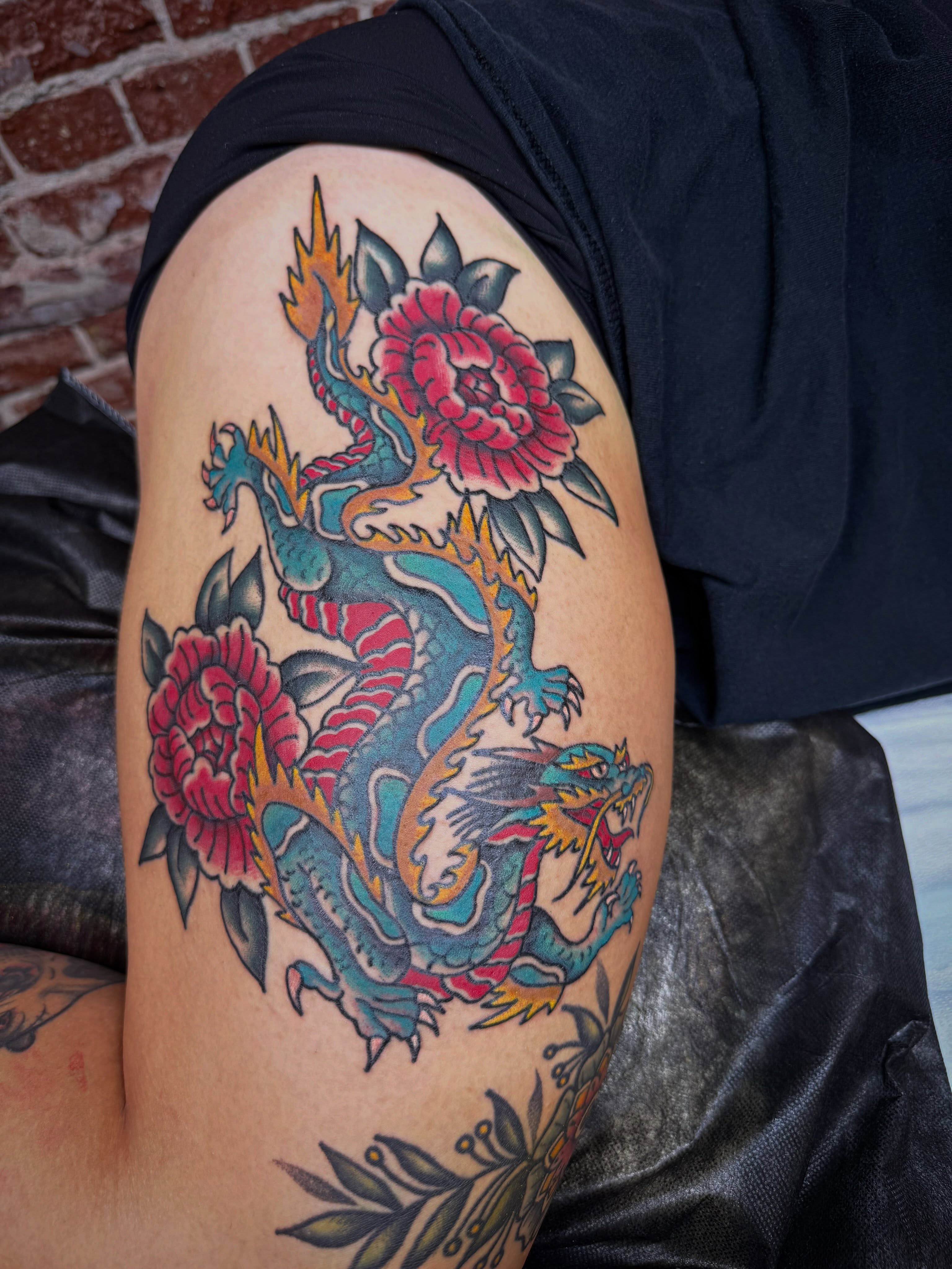 Tattoo by @ohtanyagee — american_traditional, japanese_irezumi