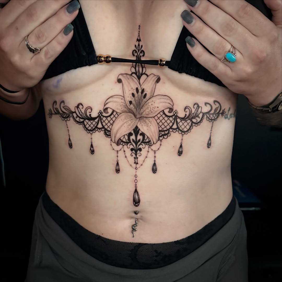 Tattoo by @inclusiveink_fran — black_and_grey, ornamental