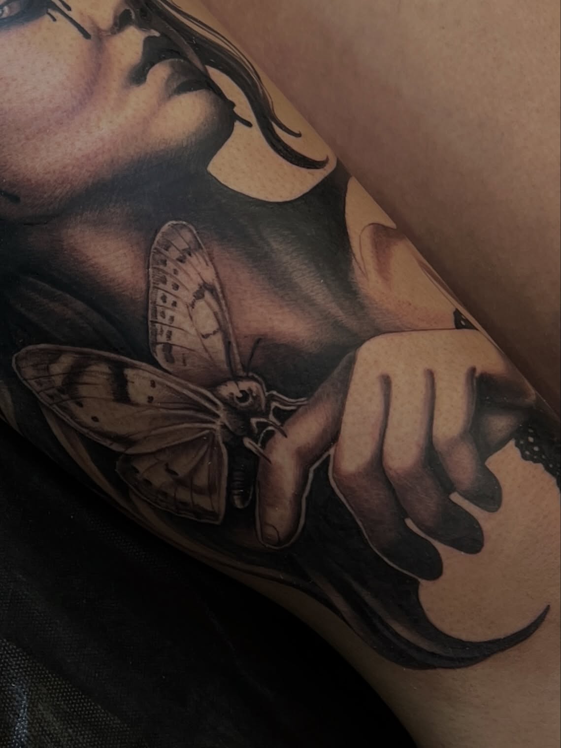 Tattoo by @mimzipma — realism, black_and_grey