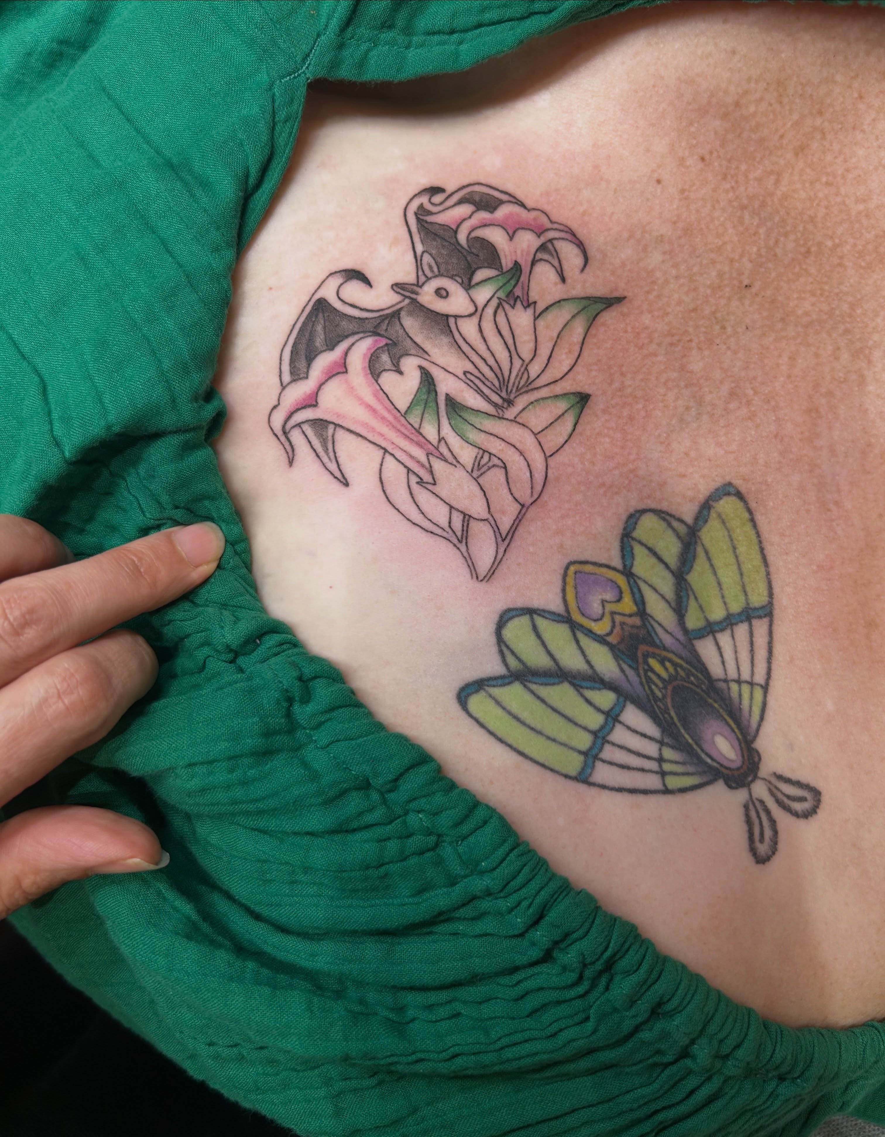 Tattoo by @erica_peebus_art — american_traditional, dotwork