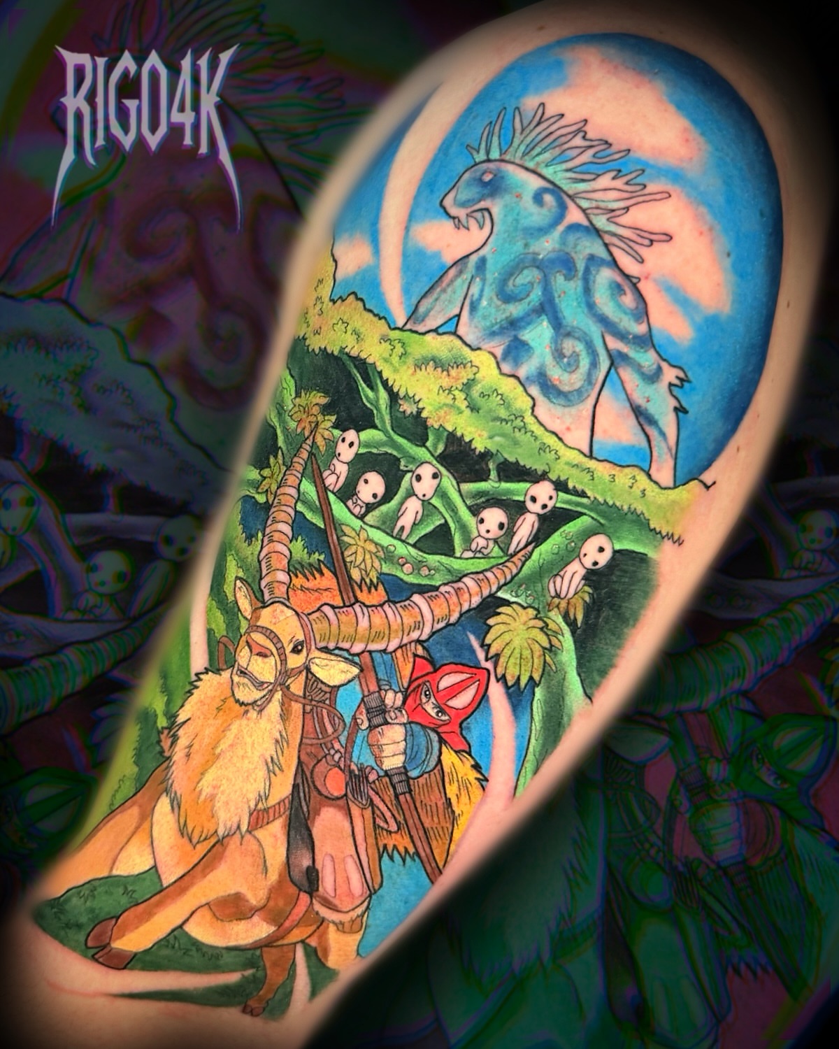 Tattoo by @rigo4k — illustrative, anime