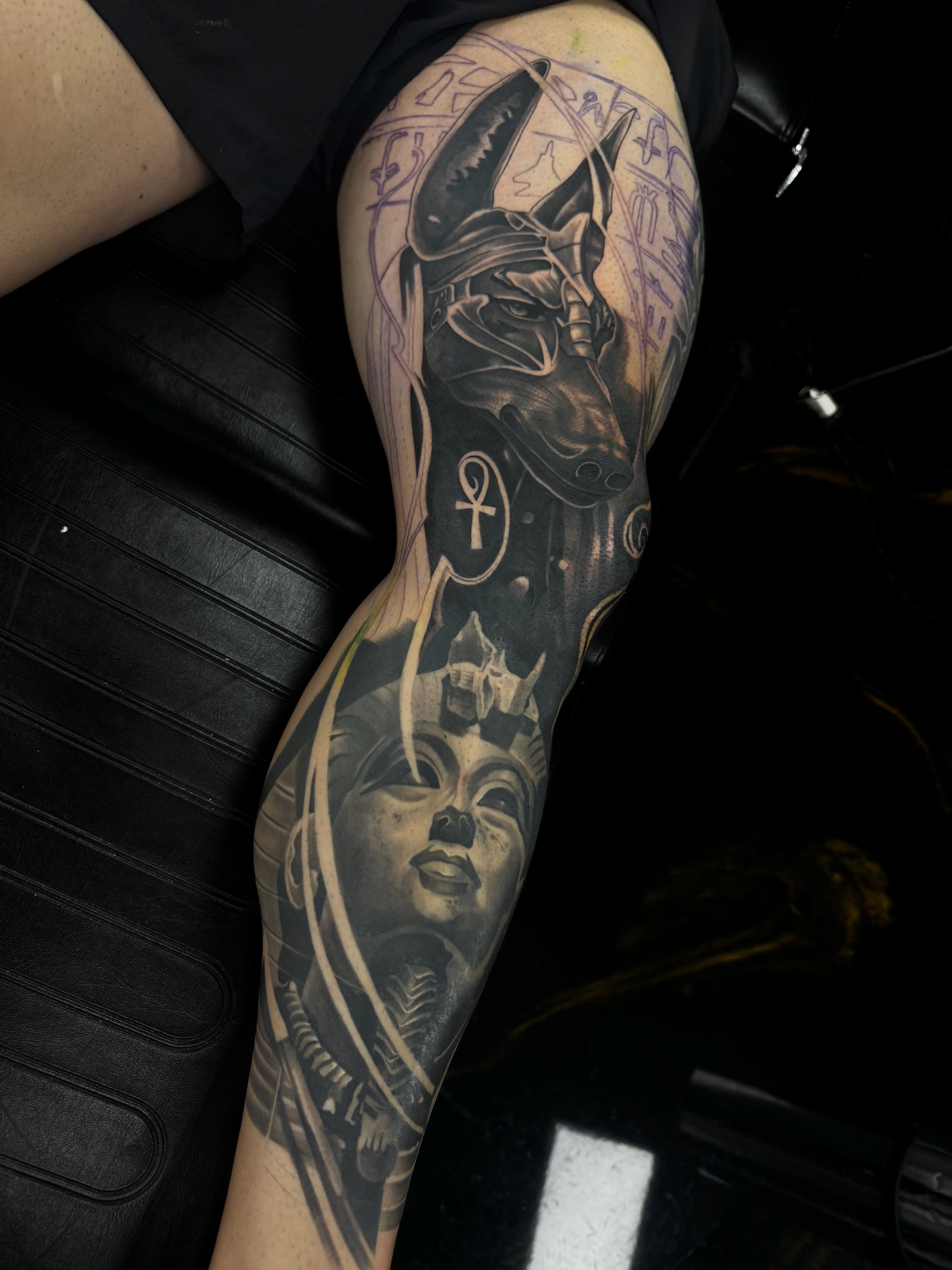 Ancient egyptian deities realism tattoo on the forearm by Fernando Luna