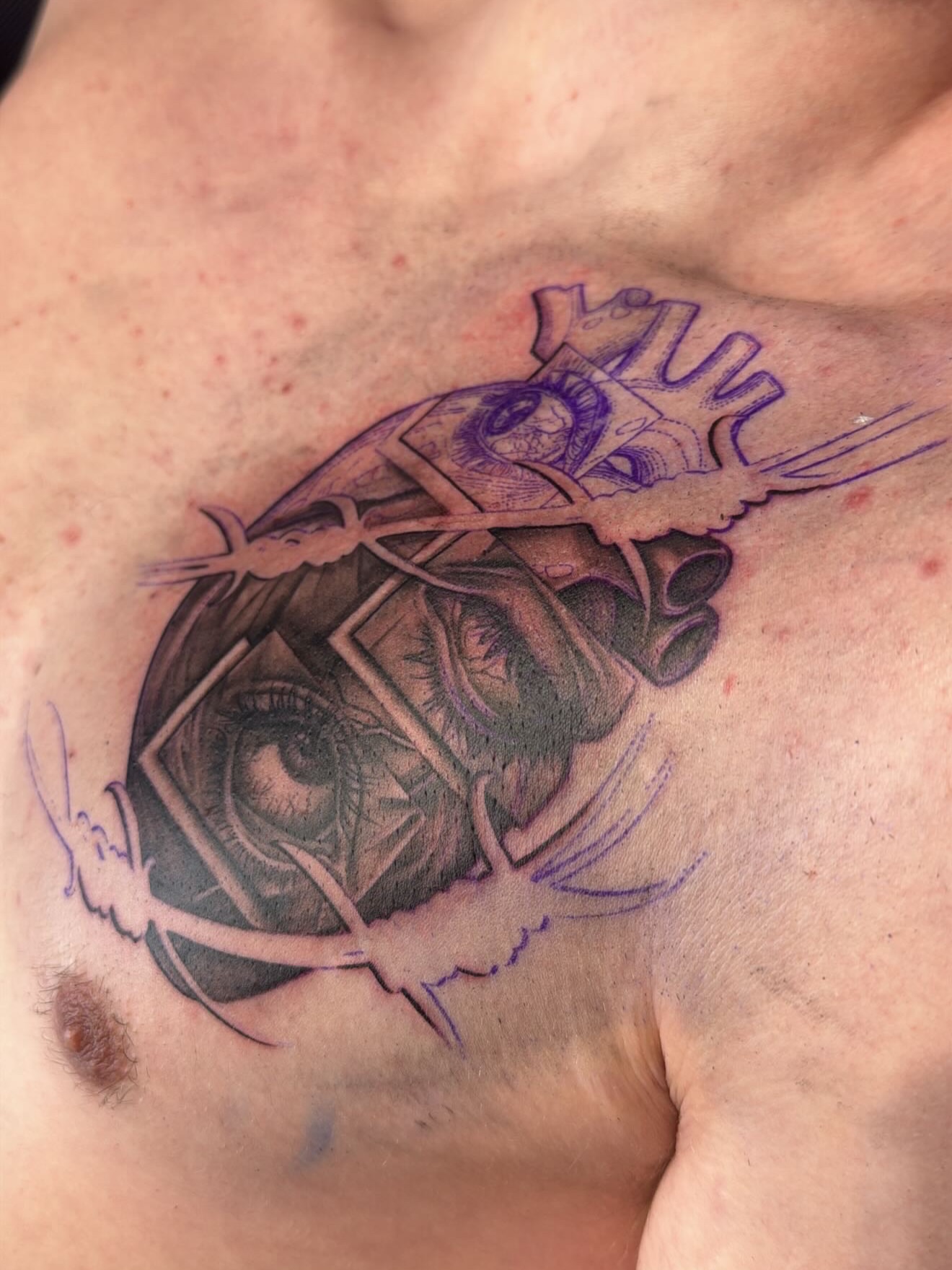 Tattoo by @scarlet.tattooz — geometric, dark_realism