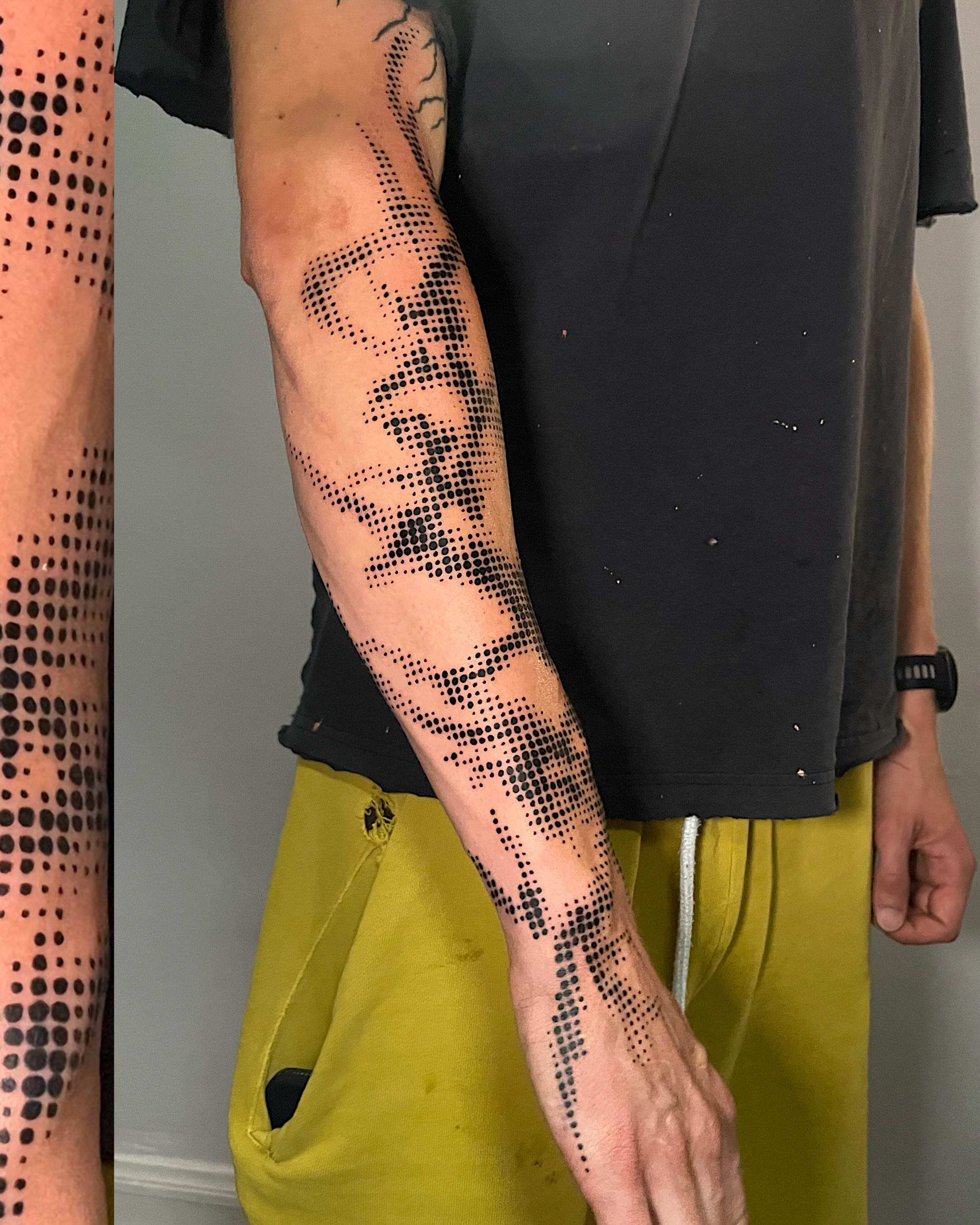 Dotwork pattern dotwork tattoo on the forearm by Azucena