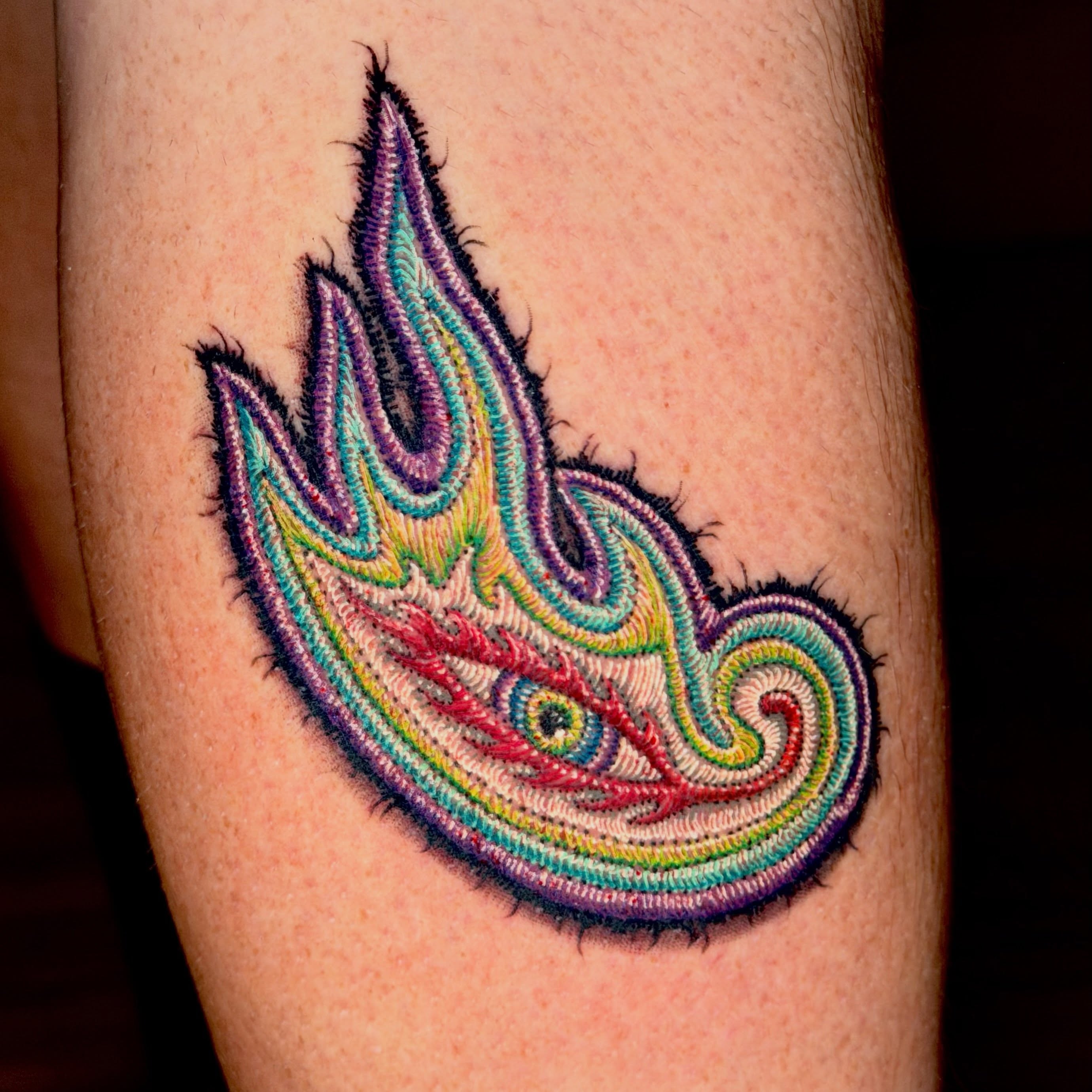Flame new school tattoo on the forearm by 𝓡𝓪𝔂𝓬𝓱𝓲𝓵𝓵 [ᴛᴀᴛᴛᴏᴏ ᴀʀᴛɪꜱᴛ] 💚