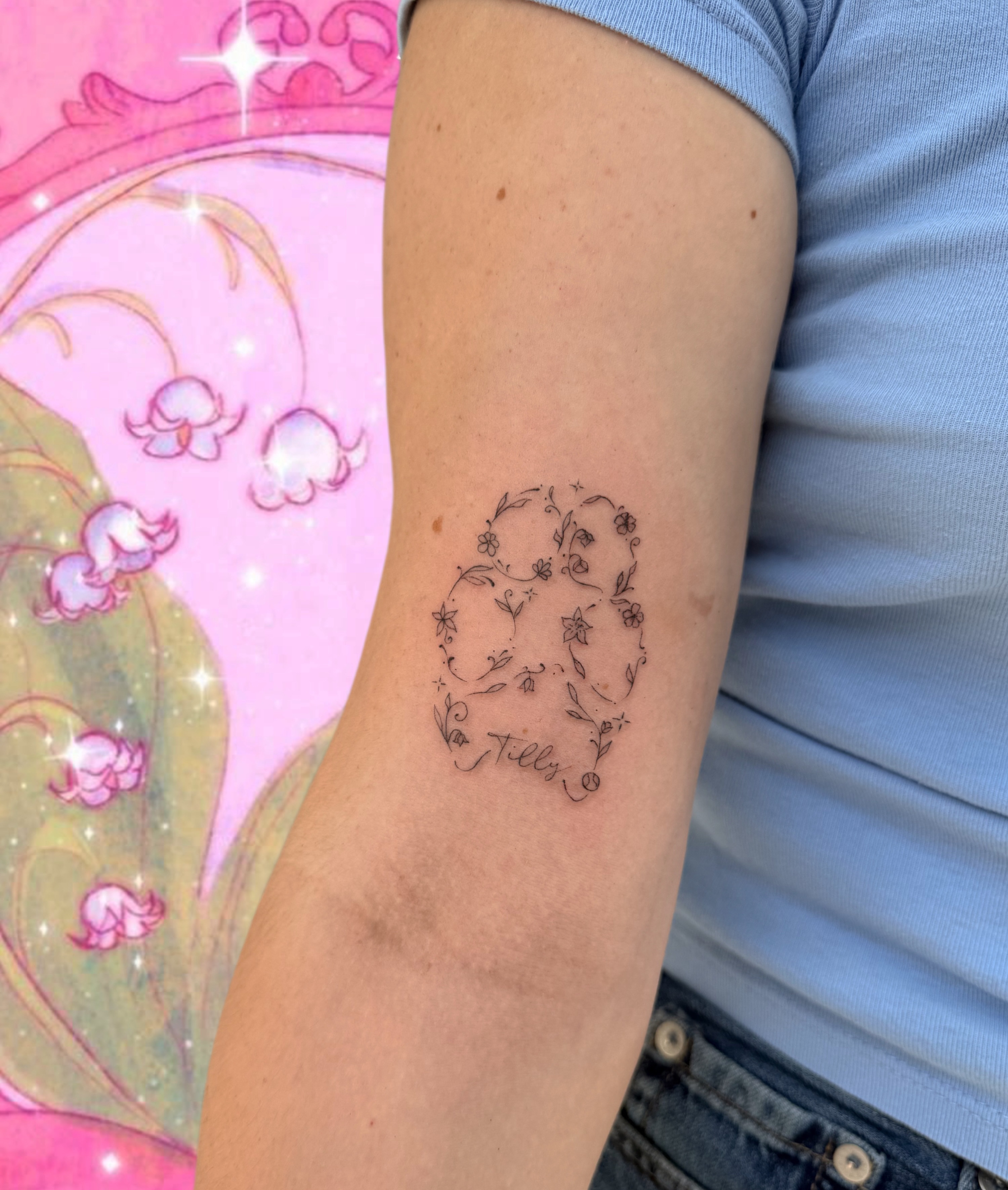 Floral number 6 fine line tattoo on the forearm by : *✧･ﾟ:* camryn  *:･ﾟ✧: