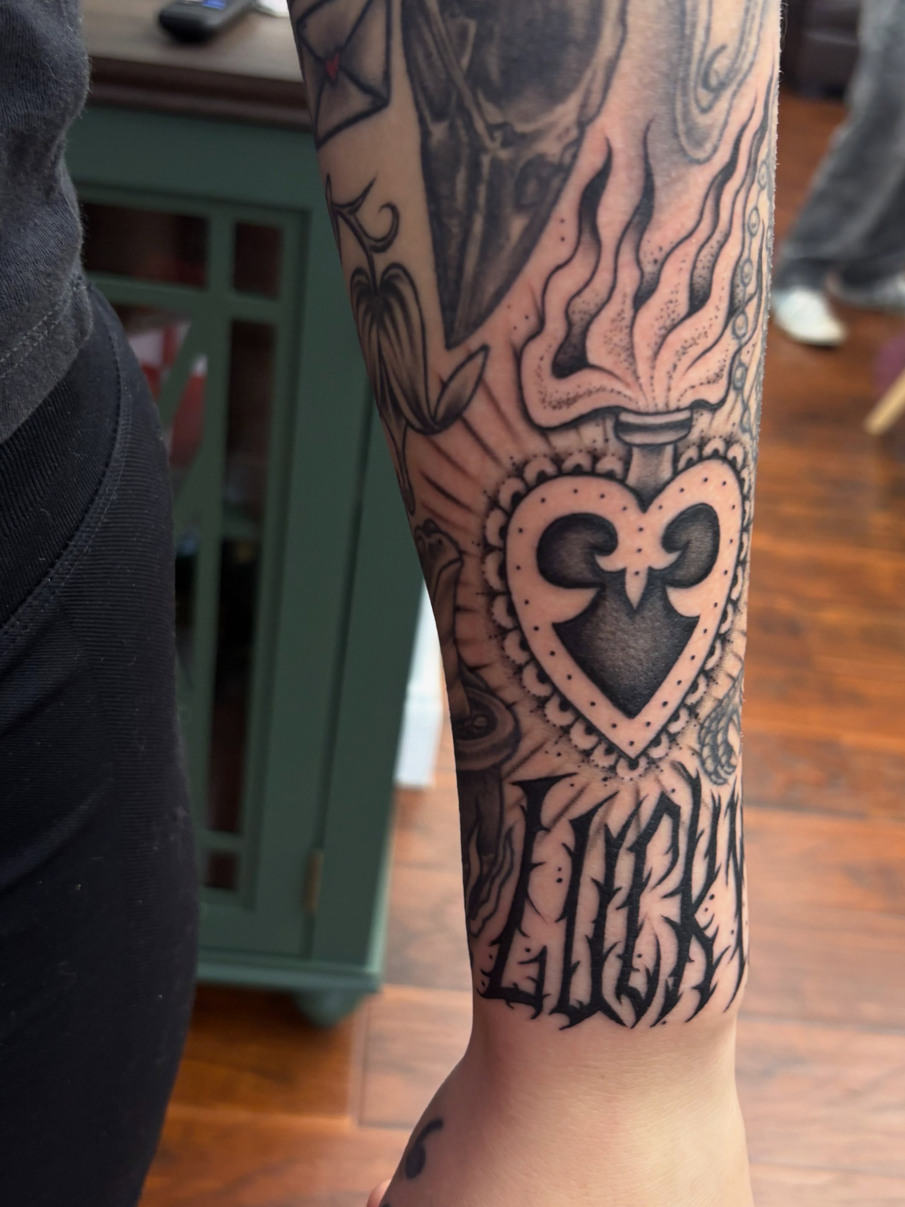 Tattoo by @skyecaliforniaink — black_and_grey, dotwork