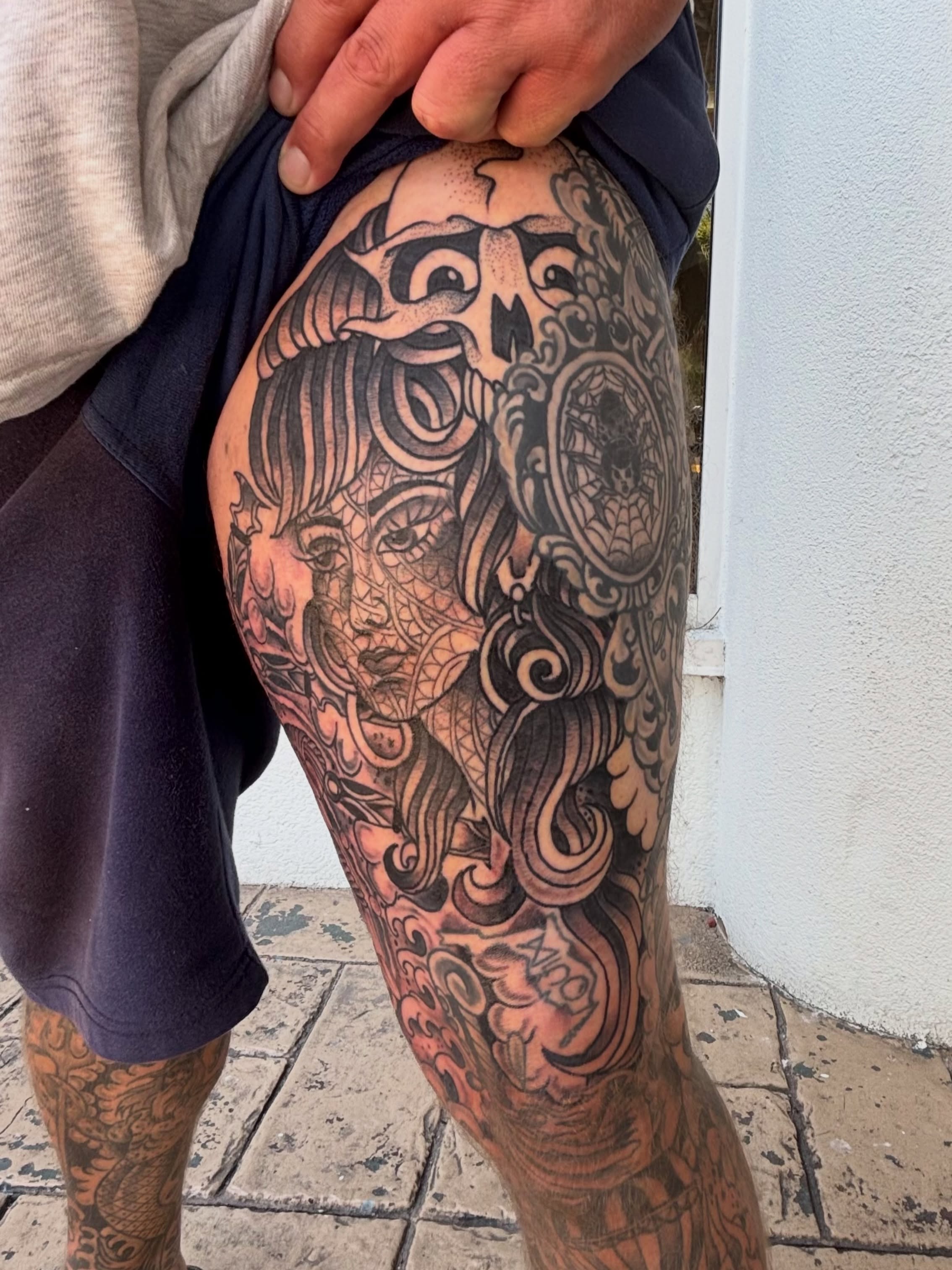 Tattoo by @zacharyiangarden — american_traditional, black_and_grey