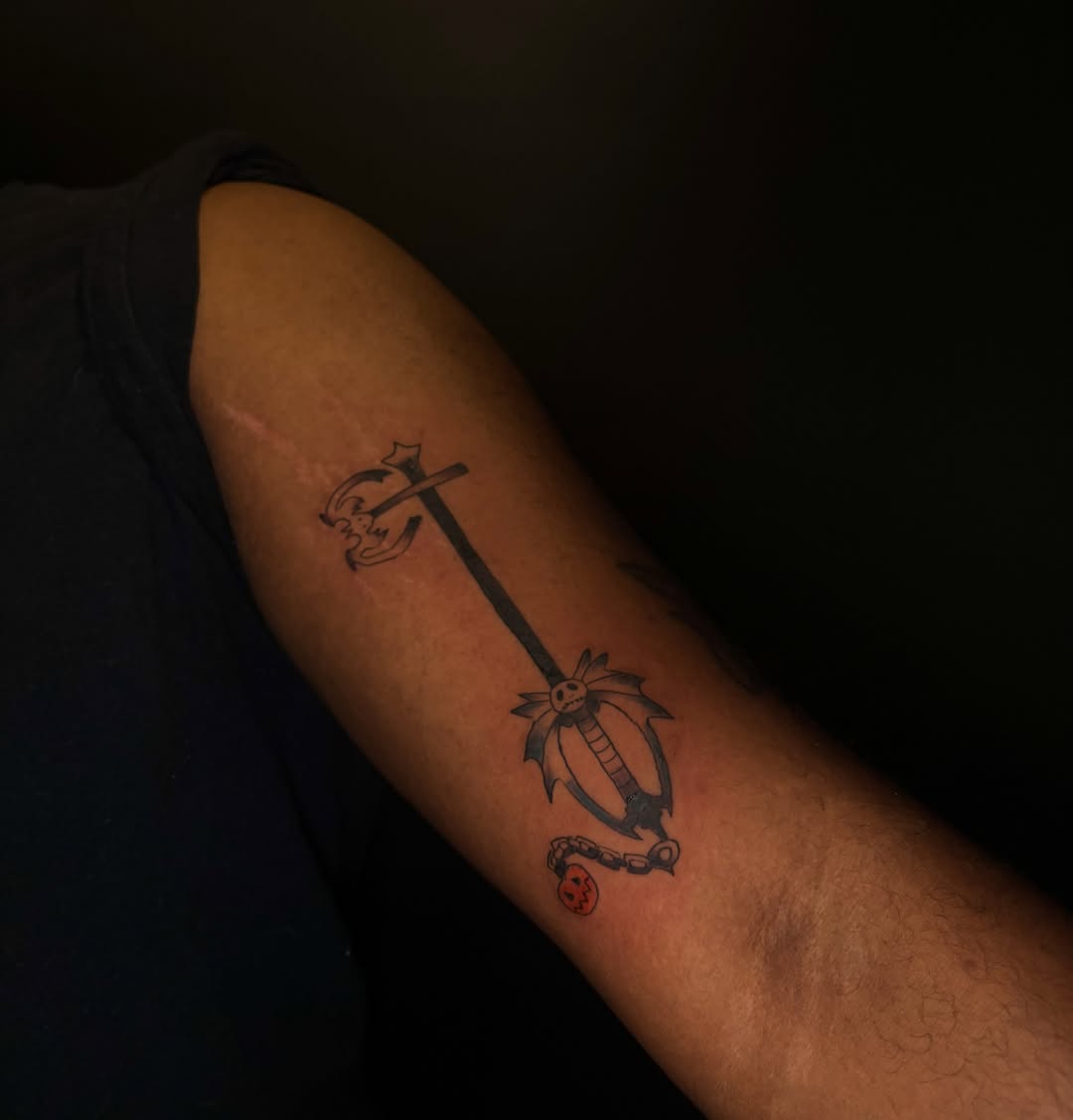 Anchor and sword black and grey tattoo on the forearm by ๐ฎ๐๐๐๐๐๐ ๐ฝ๐๐ โ