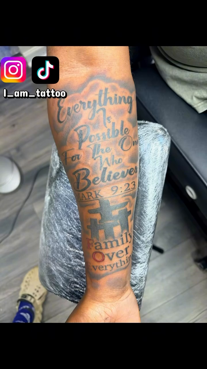 Tattoo by @i_am_tattoo — lettering_script, black_and_grey