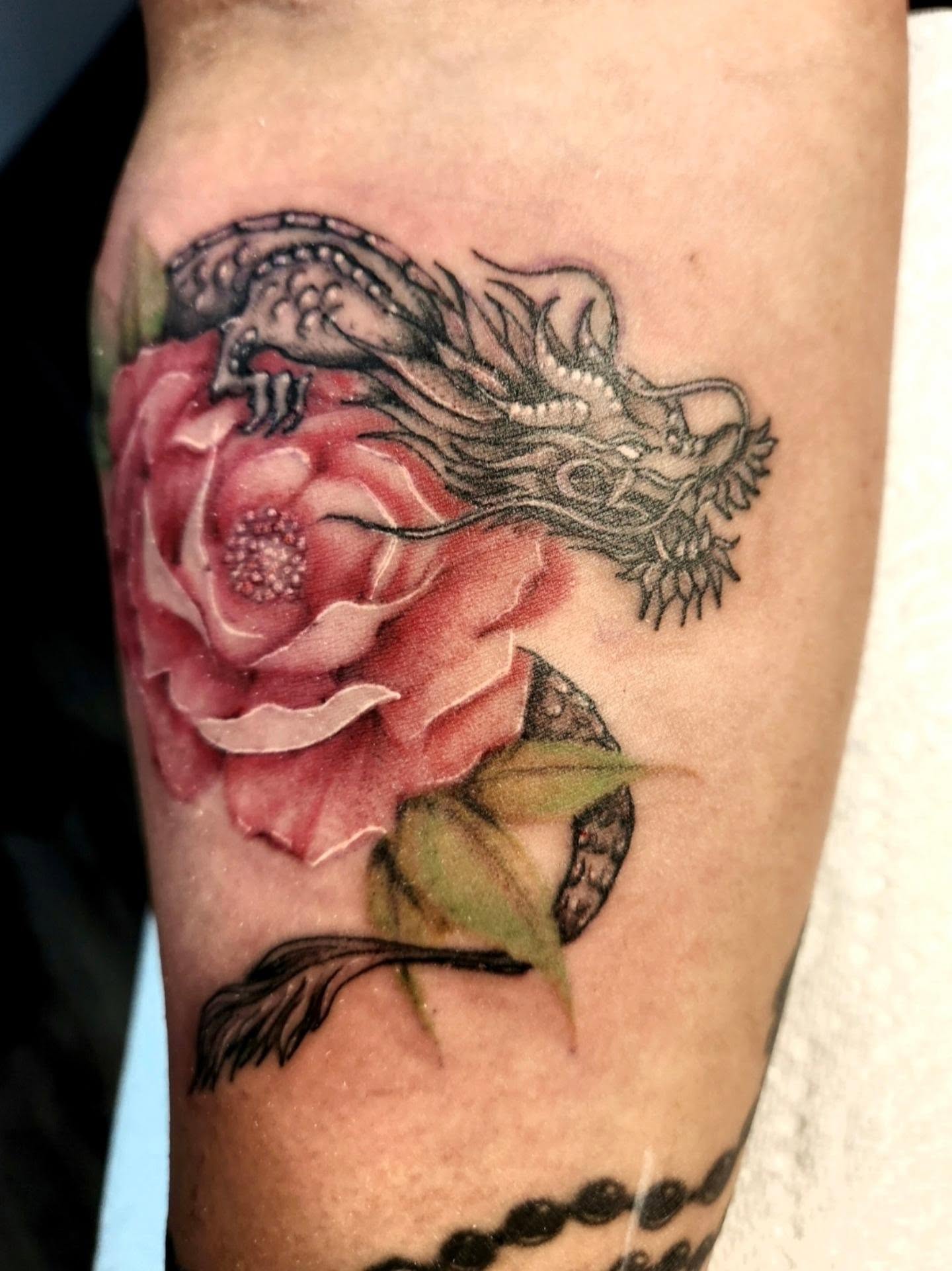 Tattoo by @tatpandaink — realism, dotwork