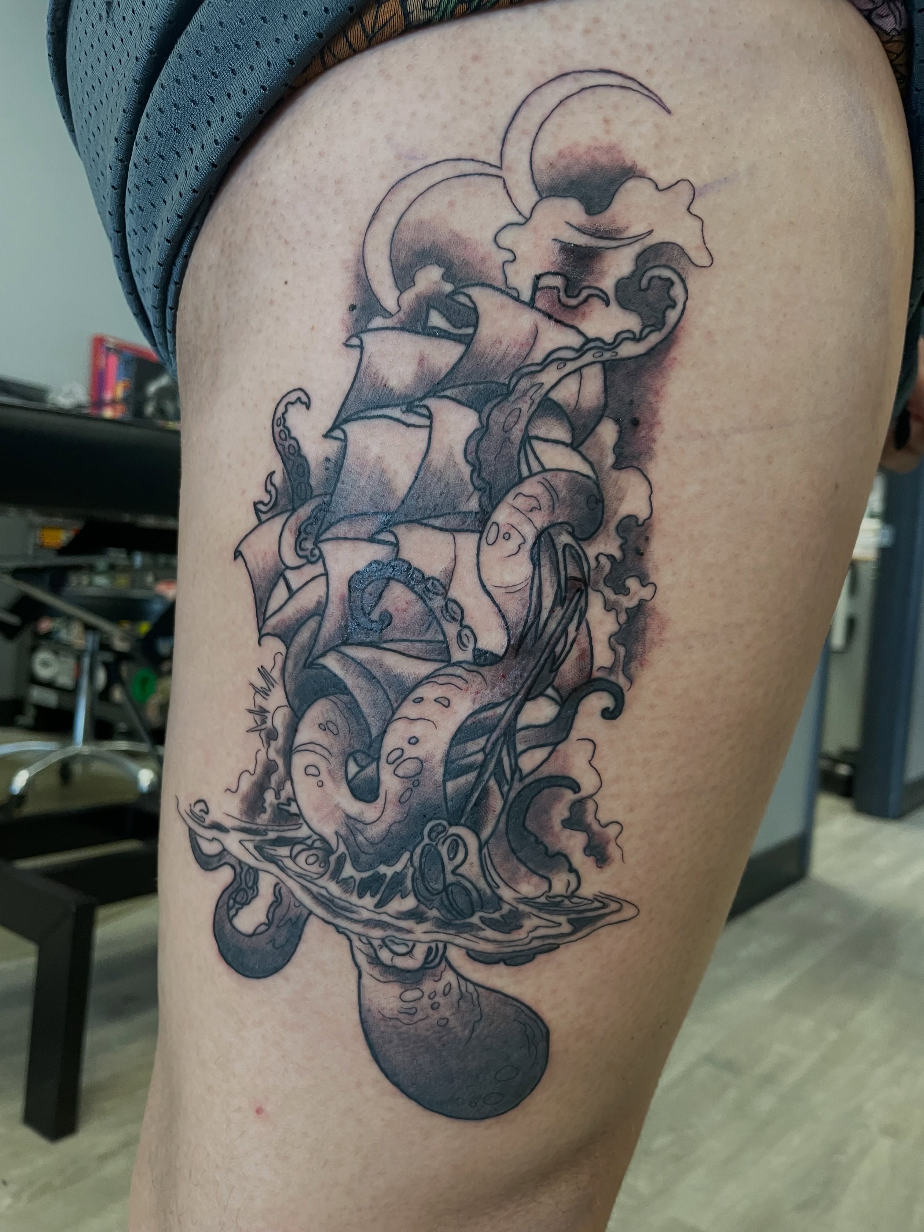 Tattoo by @enemytattoo — black_and_grey, realism