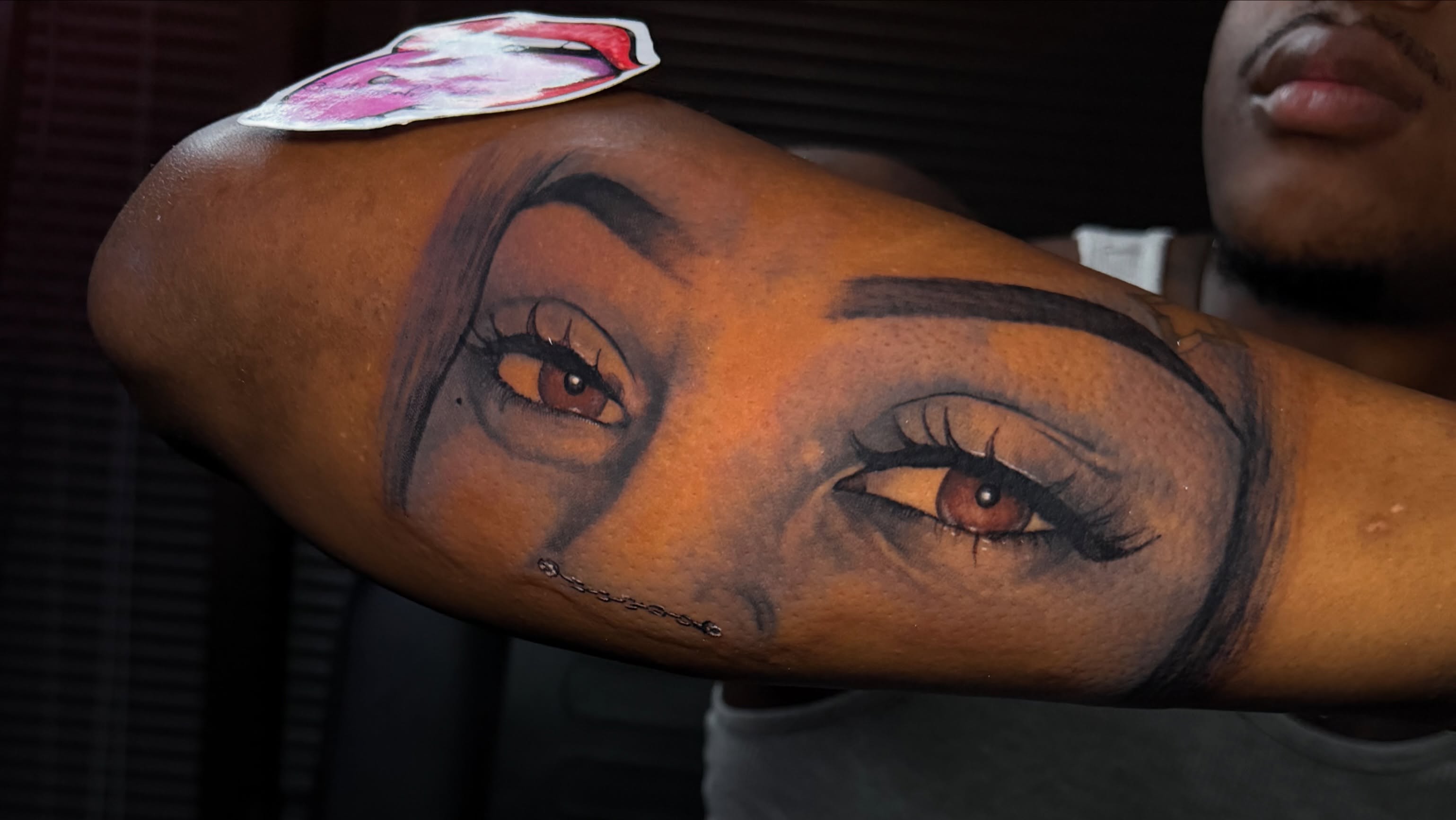 Eyes realism tattoo on the forearm by Doll The Tattoo Artist, Addison, Texas