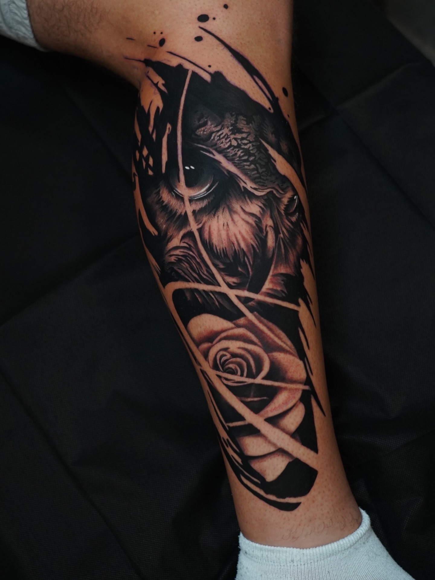 Tattoo by @mrcurlytattoo — black_and_grey, realism